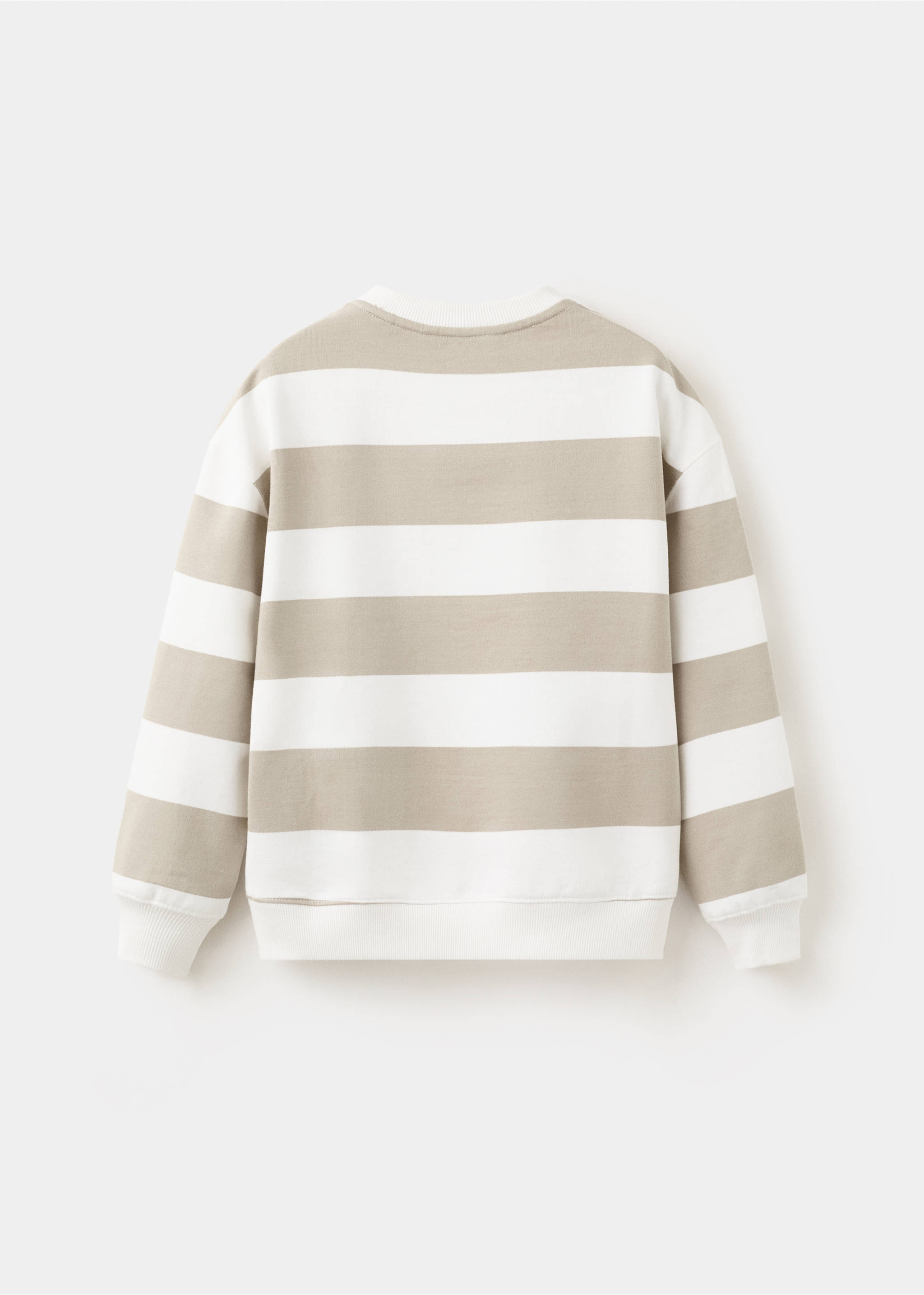 100% cotton striped sweatshirt - Reverse of the article, Sand. Ref: 27063280-00.