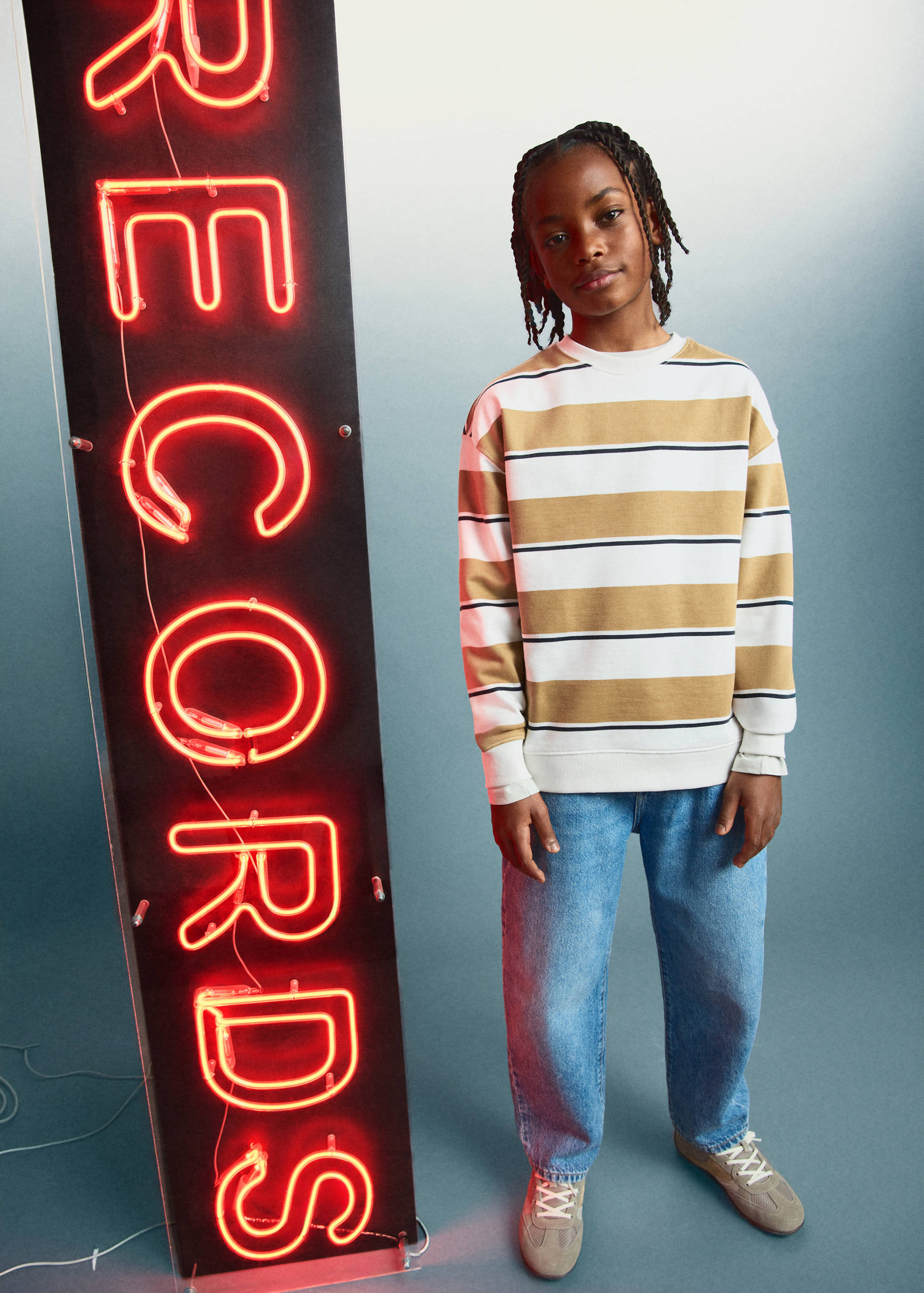 Sudadera 100% algodón rayas - Plano general