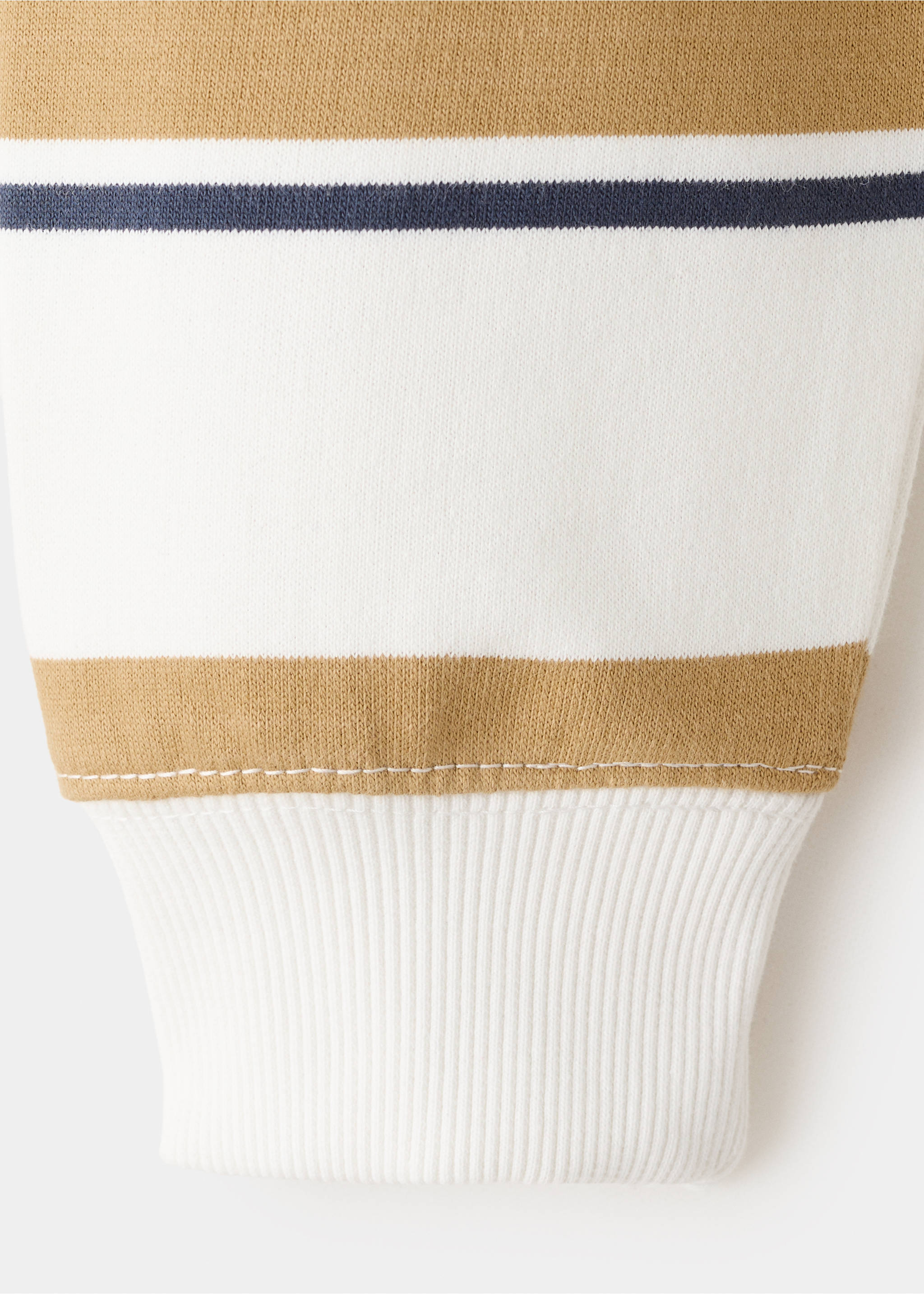 Sudadera 100% algodón rayas - Detalle del artículo 8, Ocre. Ref: 27063280-00.