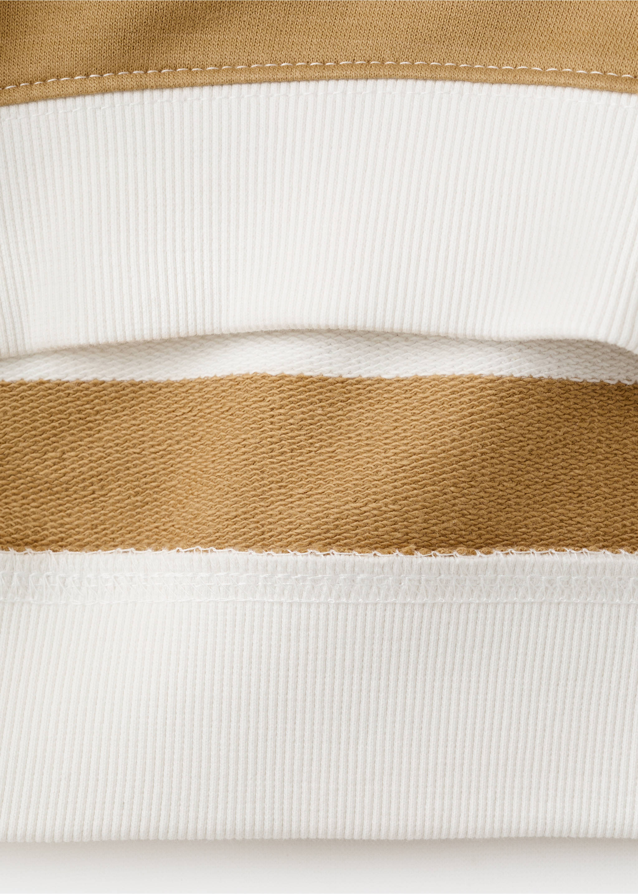 Sudadera 100% algodón rayas - Detalle del artículo 0, Ocre. Ref: 27063280-00.
