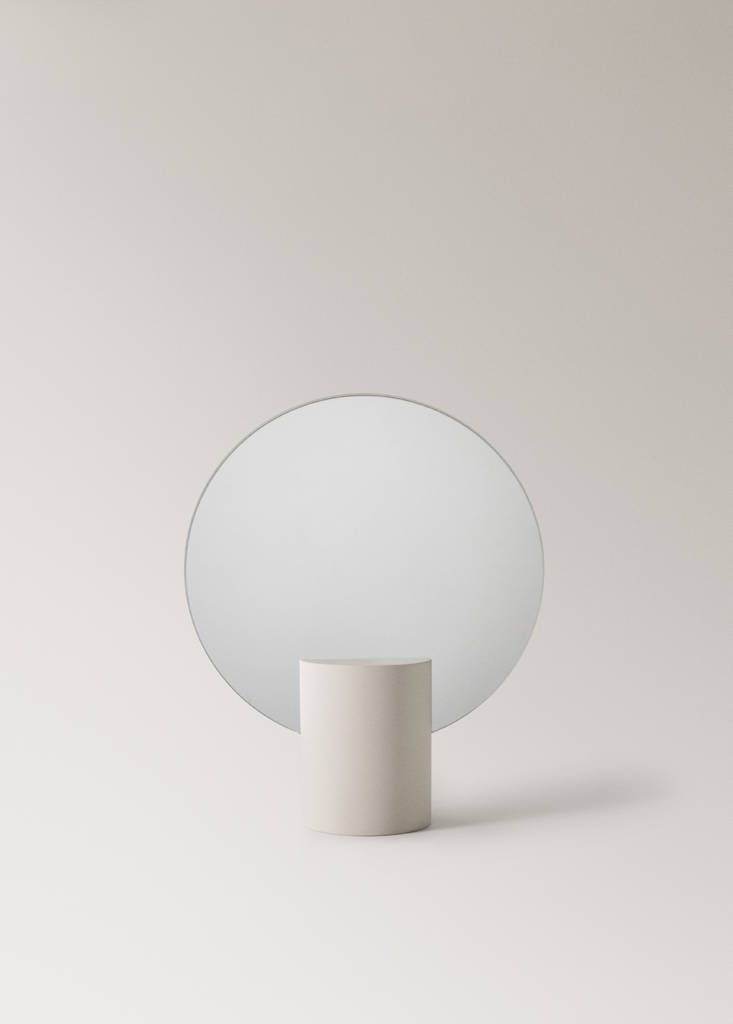 Resin vanity mirror — Ecru