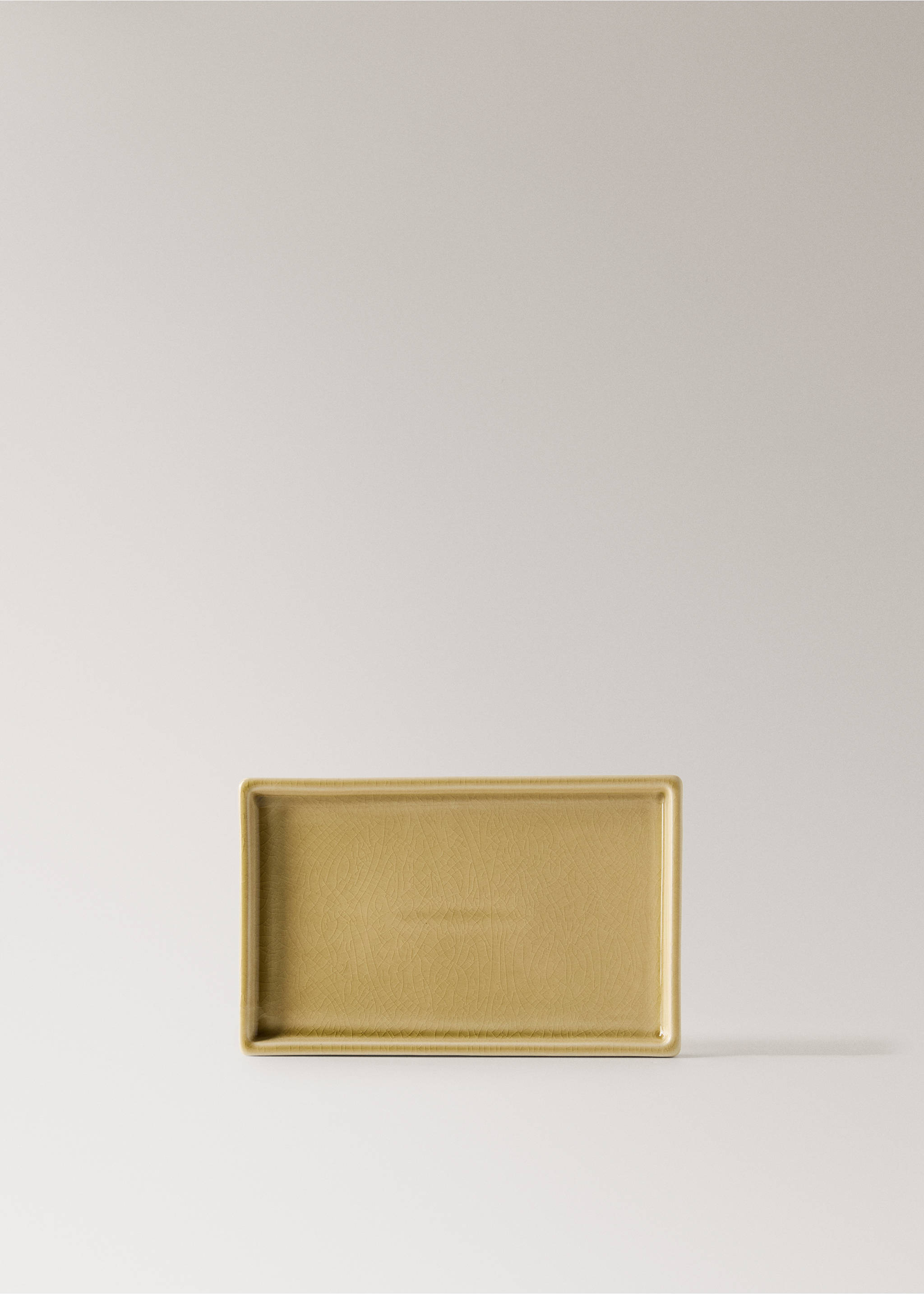 Badezimmertablett aus Keramik mit Craquelé-Effekt - Artikel ohne Model, Okker. Ref: 27063284-00.