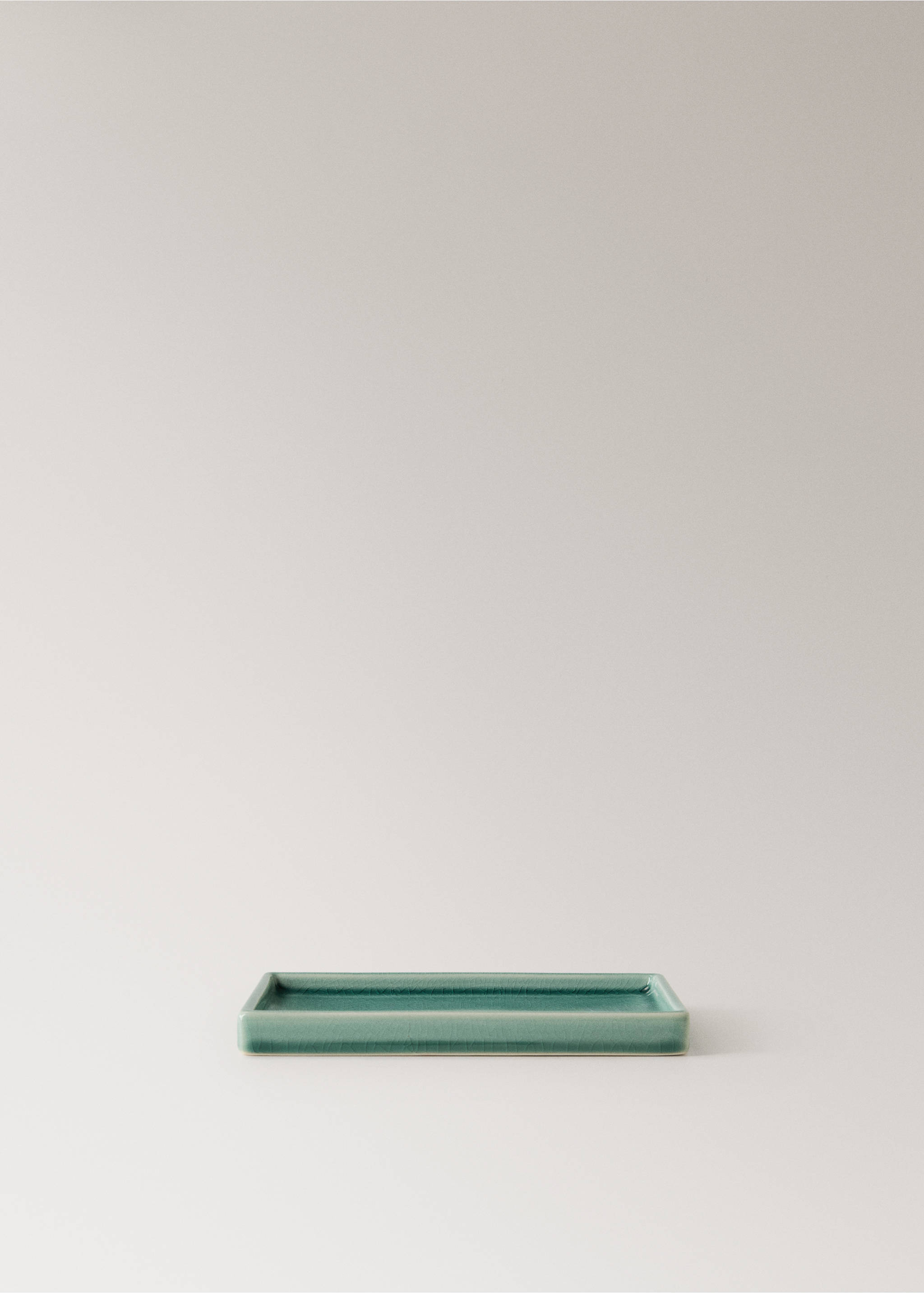 Crackled ceramic bathroom tray - Article without model, Aqua Green. Ref: 27063284-00.
