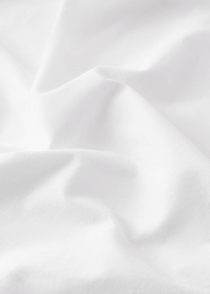 Washed cotton flat sheet with linen border for 90cm bed — Sand