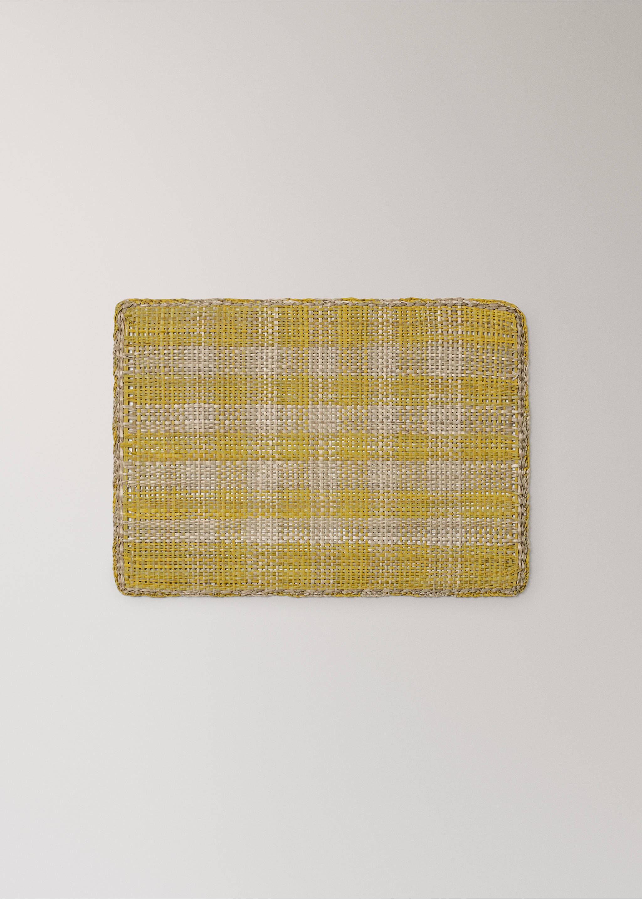 Natural fibre placemat colour - Article without model, Yellow. Ref: 27063289-00.
