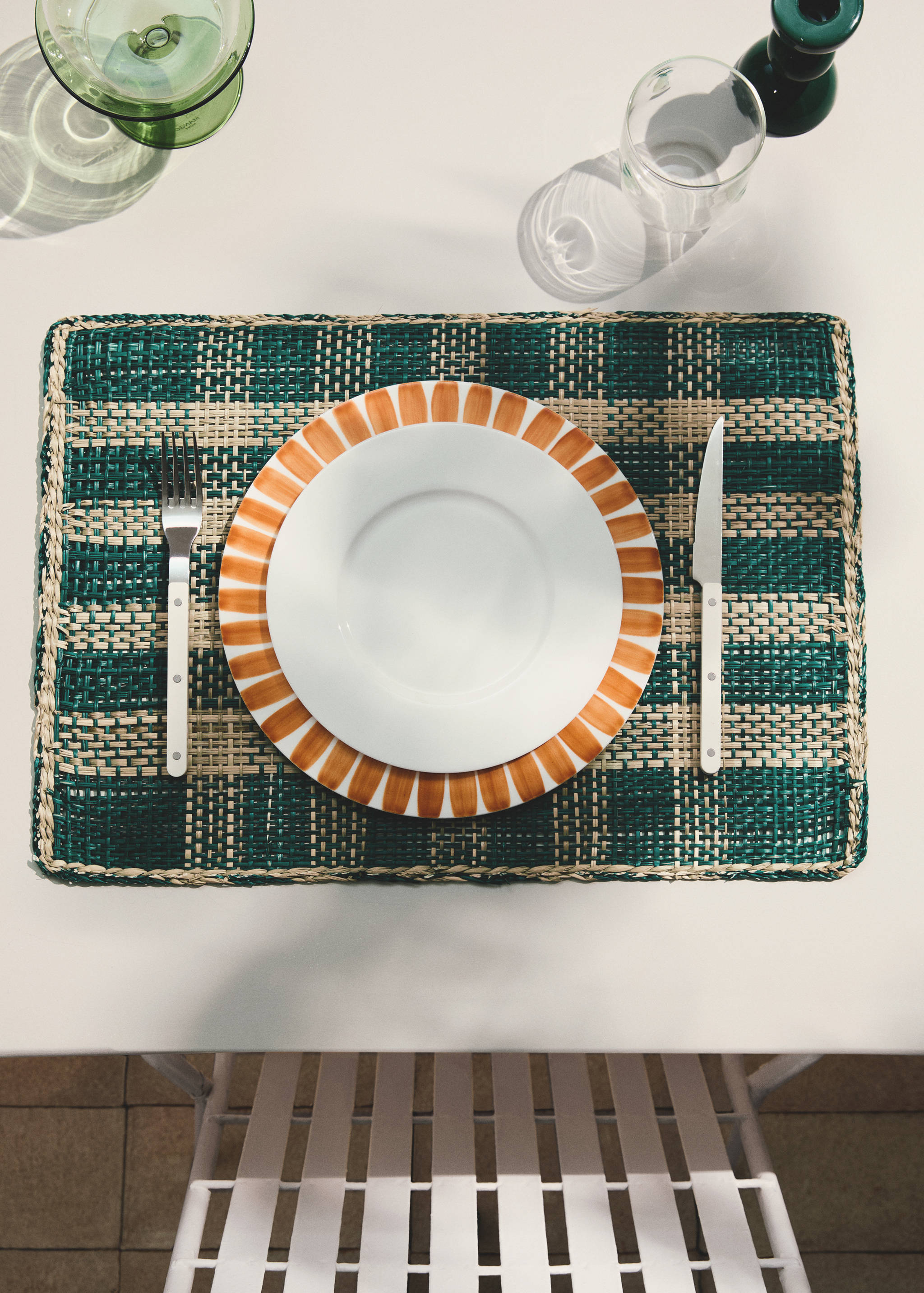 Barevné prostírání z přírodních vláken - Celkový náhled