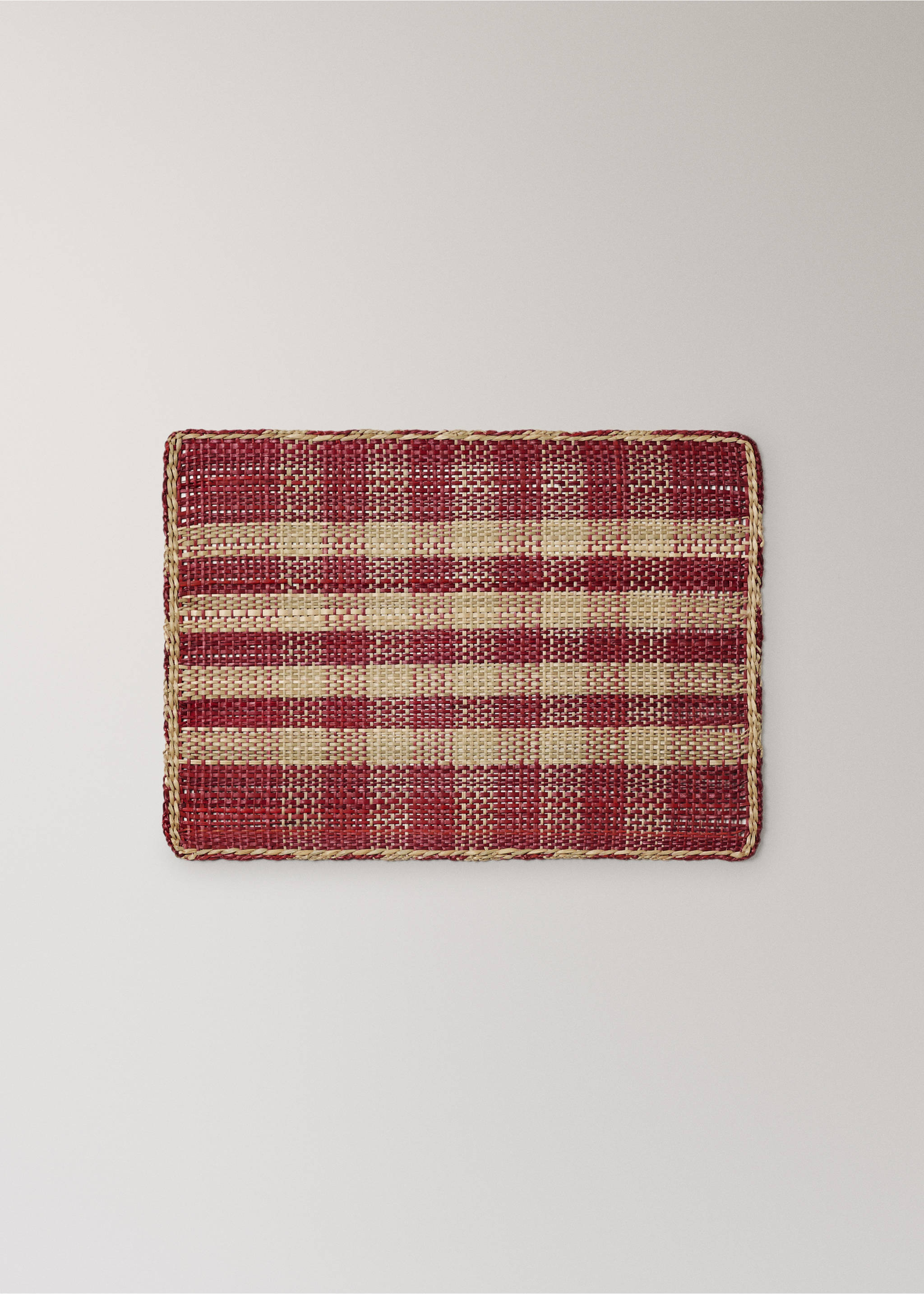 Természetes szálakból készült egyéni, színes tányéralátét - Termék modell nélkül, Korall vörös. Ref: 27063289-00.