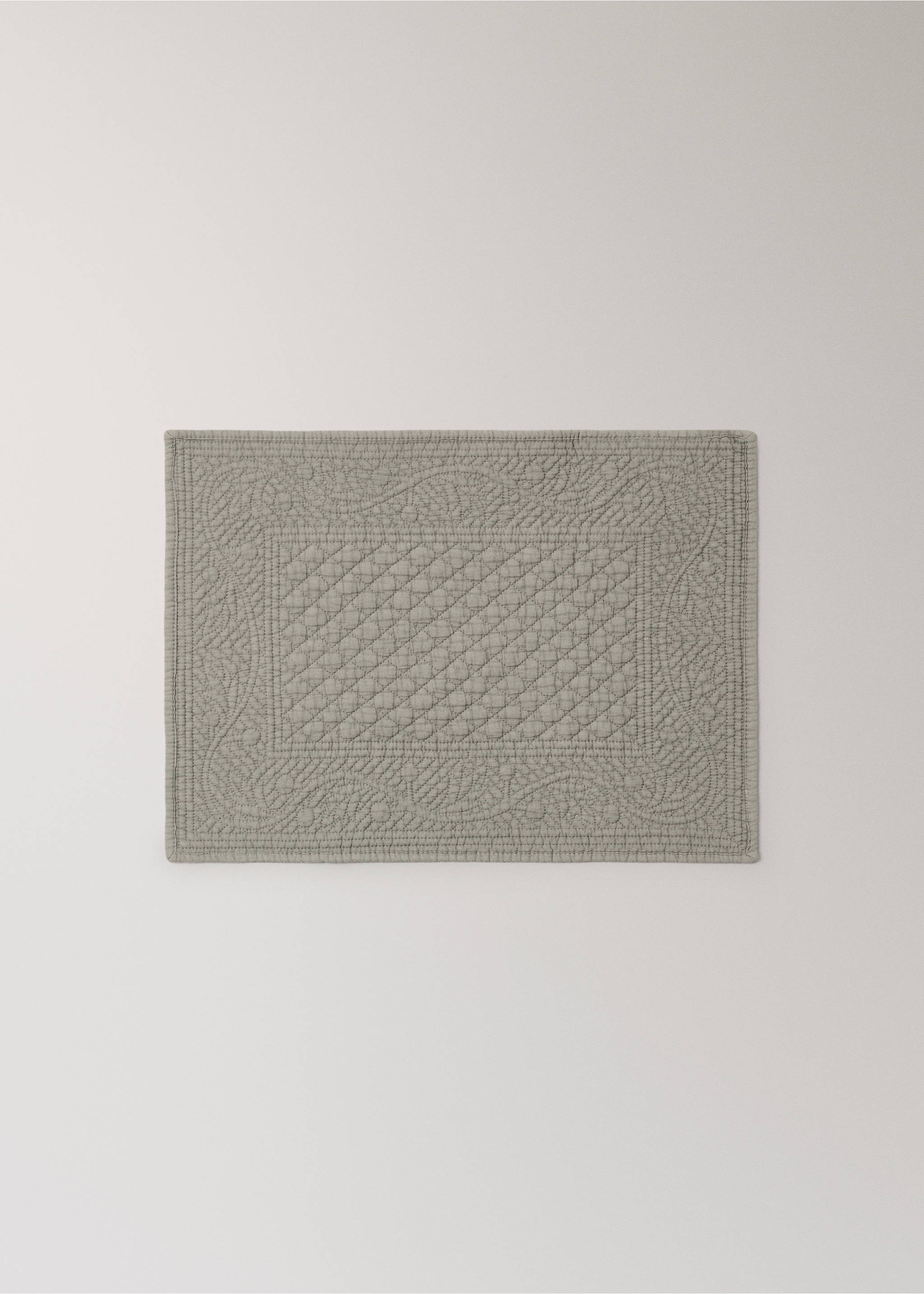 Quilted rectangular table mat - Article without model, Light/Pastel Brown. Ref: 27063290-00.