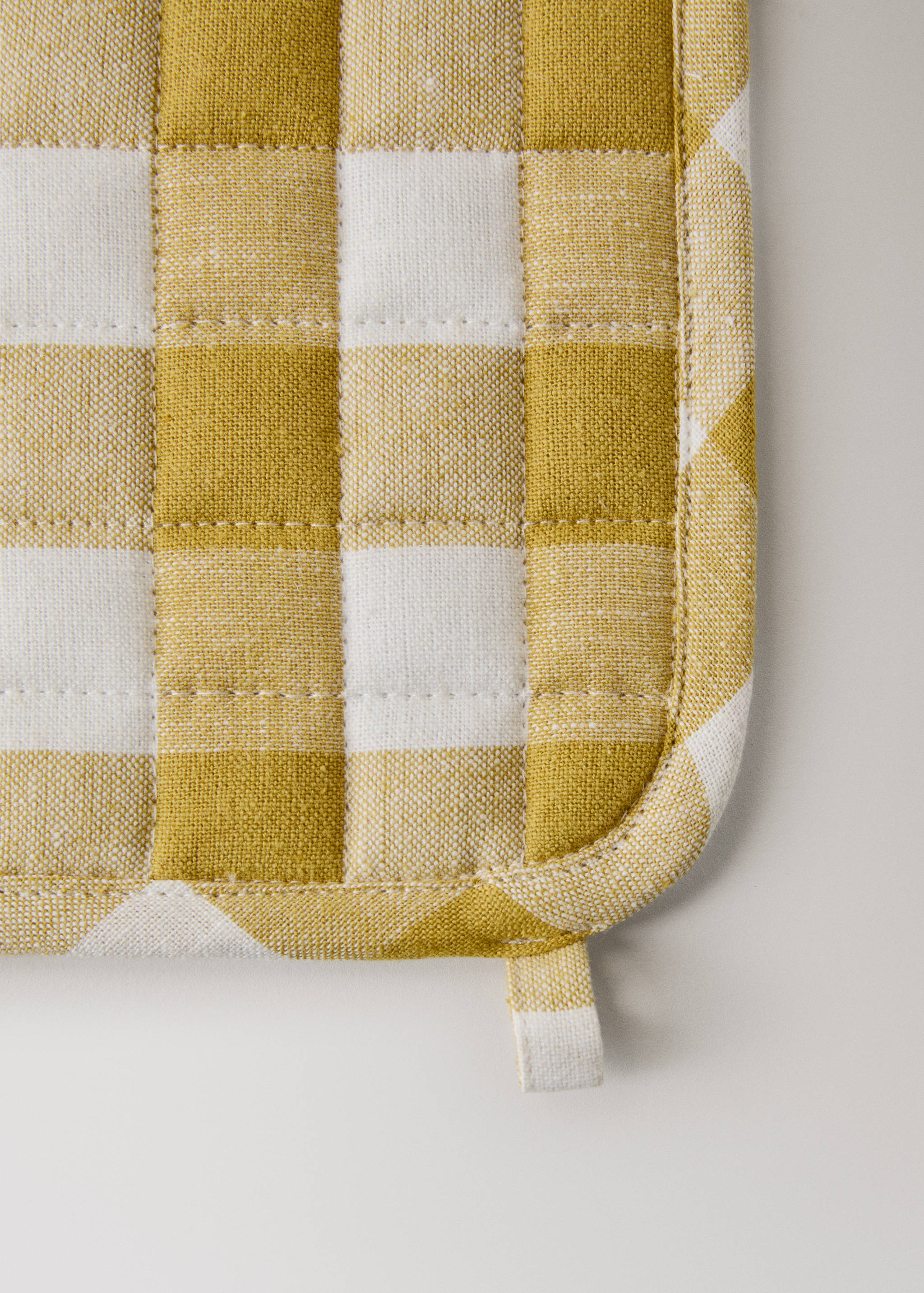 Cotton linen gingham pot holder - Details of the article 1
