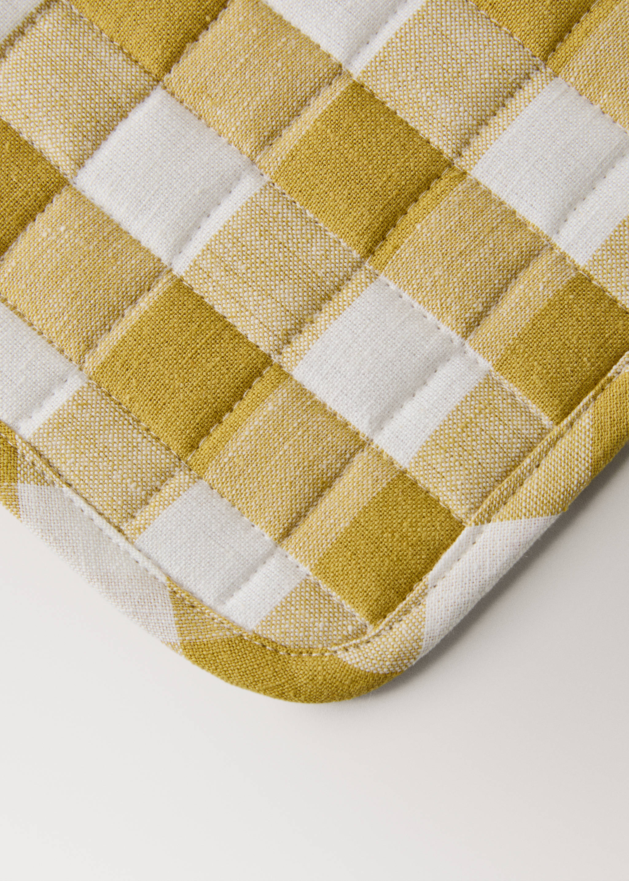 Cotton linen gingham pot holder - Details of the article 2