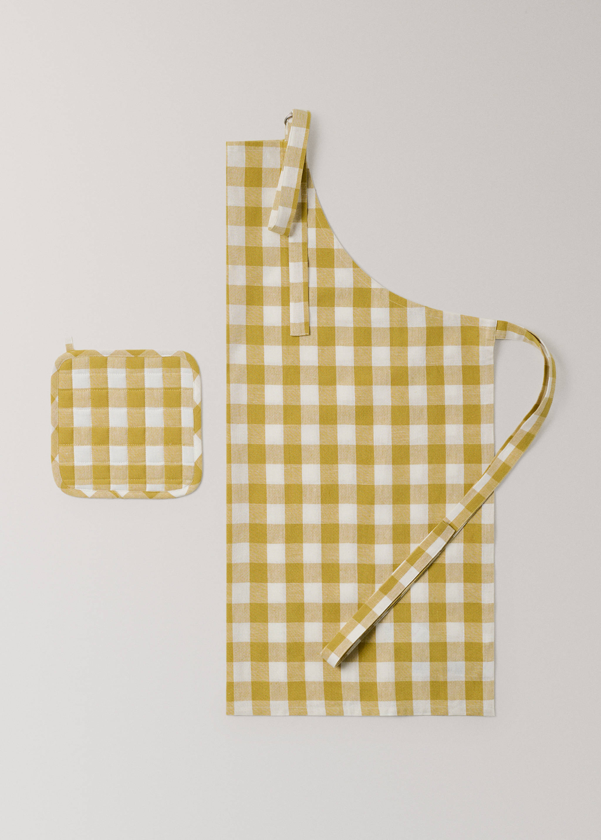 Cotton linen gingham pot holder - Details of the article 3