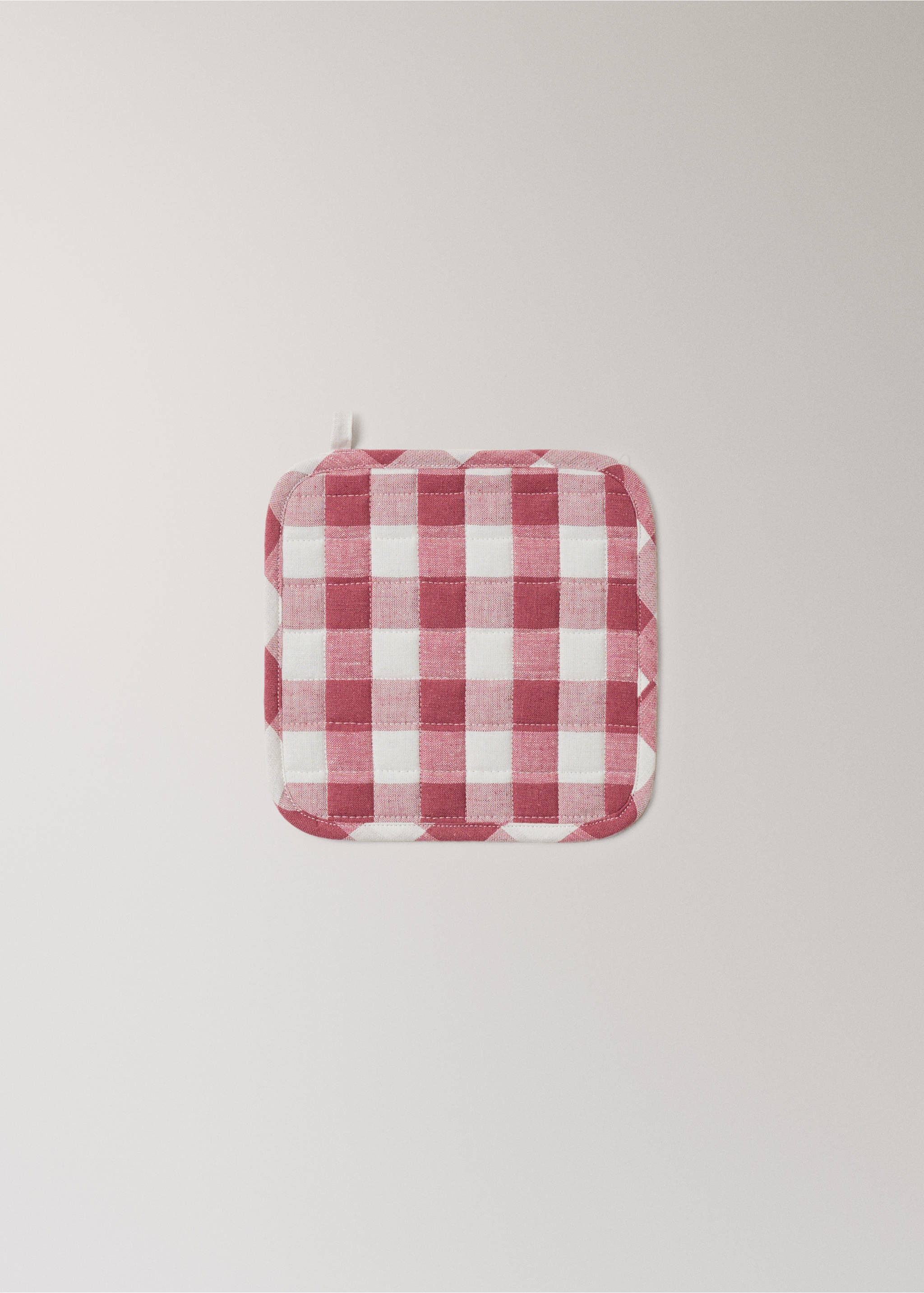 Cotton linen gingham pot holder - Article without model, Pink. Ref: 27063291-00.