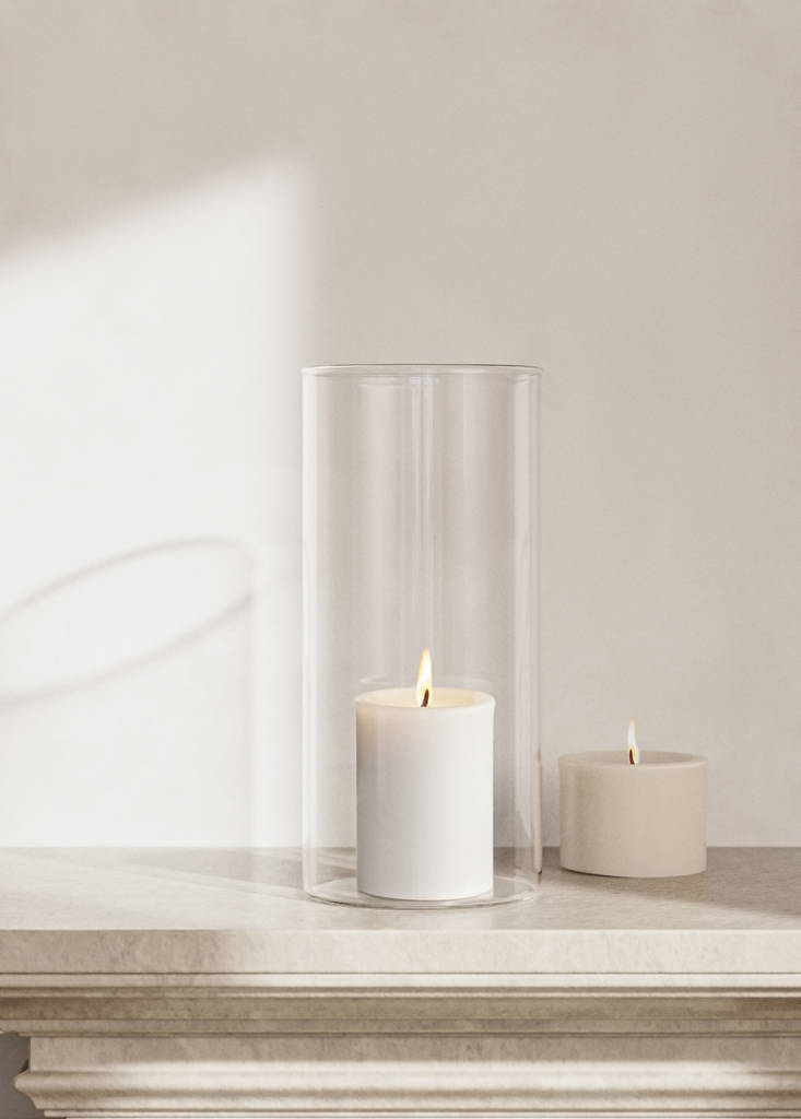 Small borosilicate cylinder vase — Ice Grey