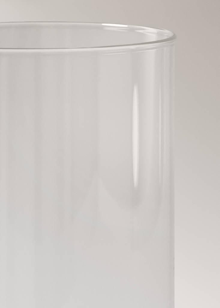 Small borosilicate cylinder vase — Ice Grey