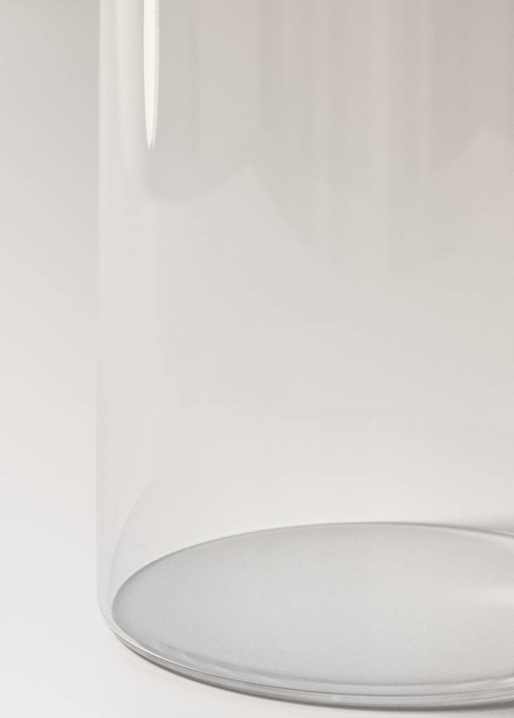 Small borosilicate cylinder vase — Ice Grey