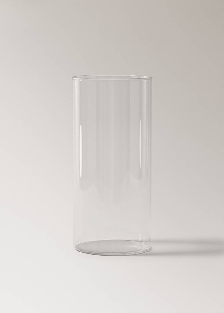 Small borosilicate cylinder vase — Ice Grey