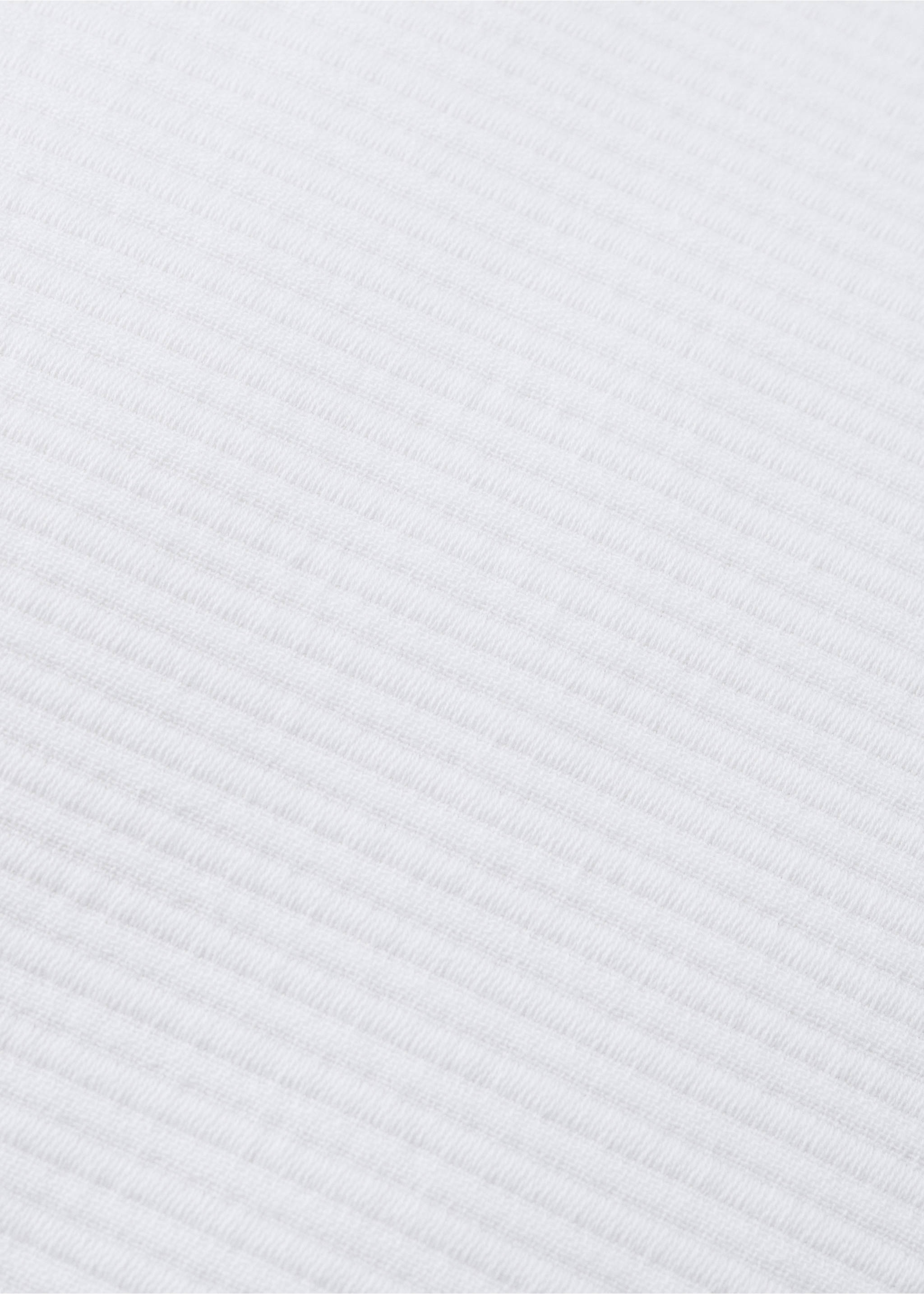 Cotton jacquard pillowcase with fine stripes 50x50cm - Details of the article 3, White. Ref: 27063293-00.