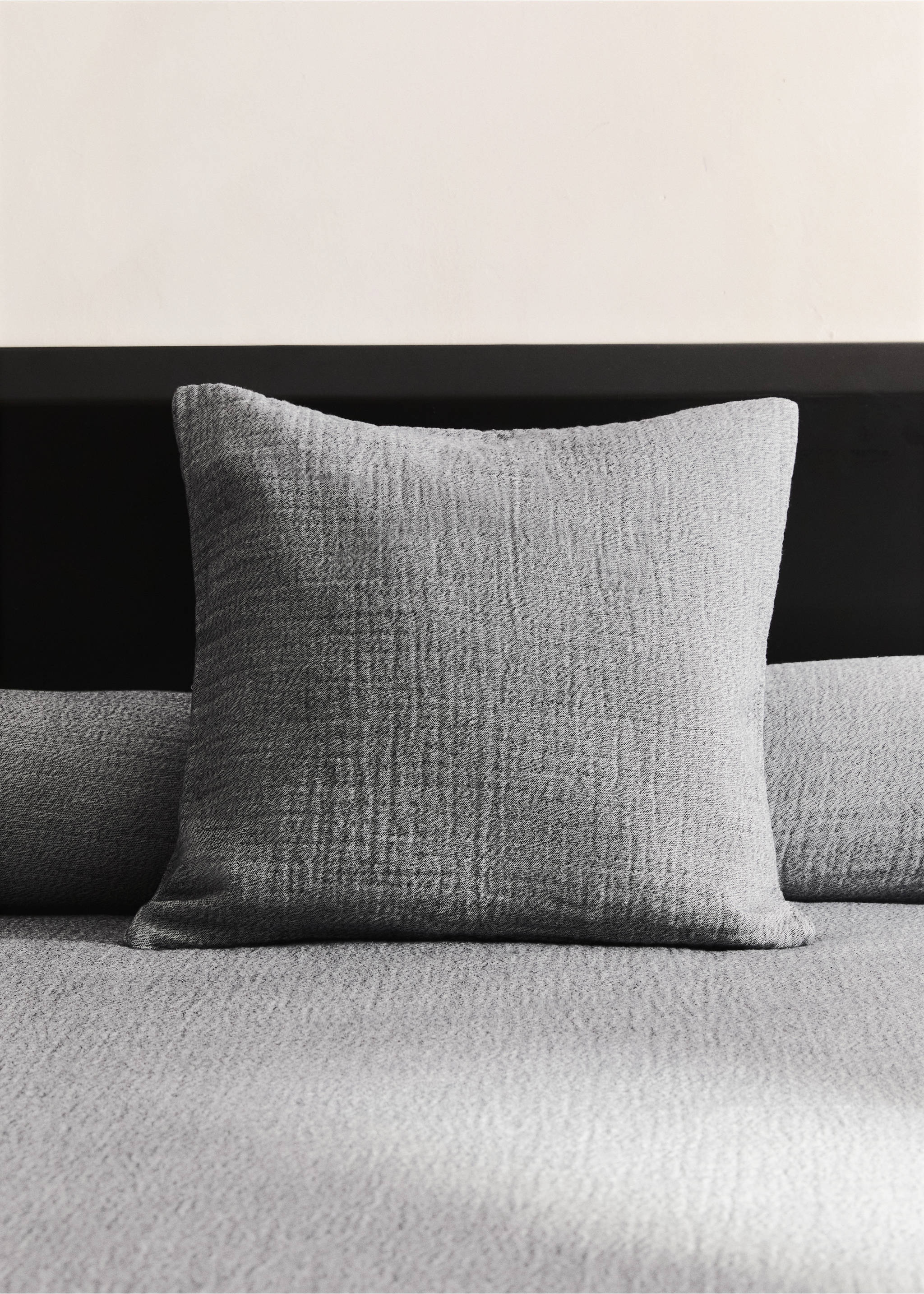 Soft melange cotton cushion cover 50x50 cm - General plane, Dark Heather Grey. Ref: 27063294-00.