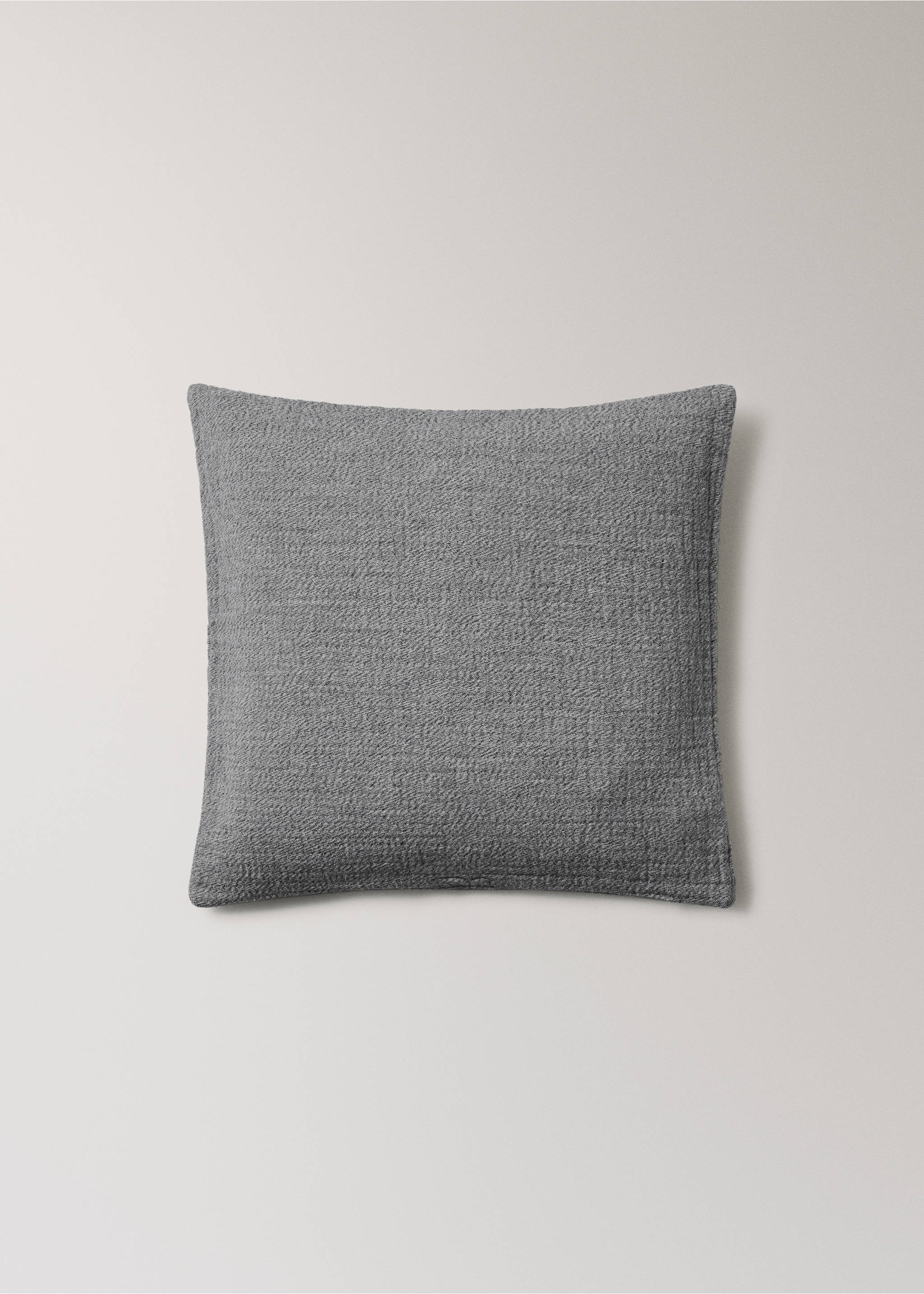 Soft melange cotton cushion cover 50x50 cm - Article without model, Dark Heather Grey. Ref: 27063294-00.