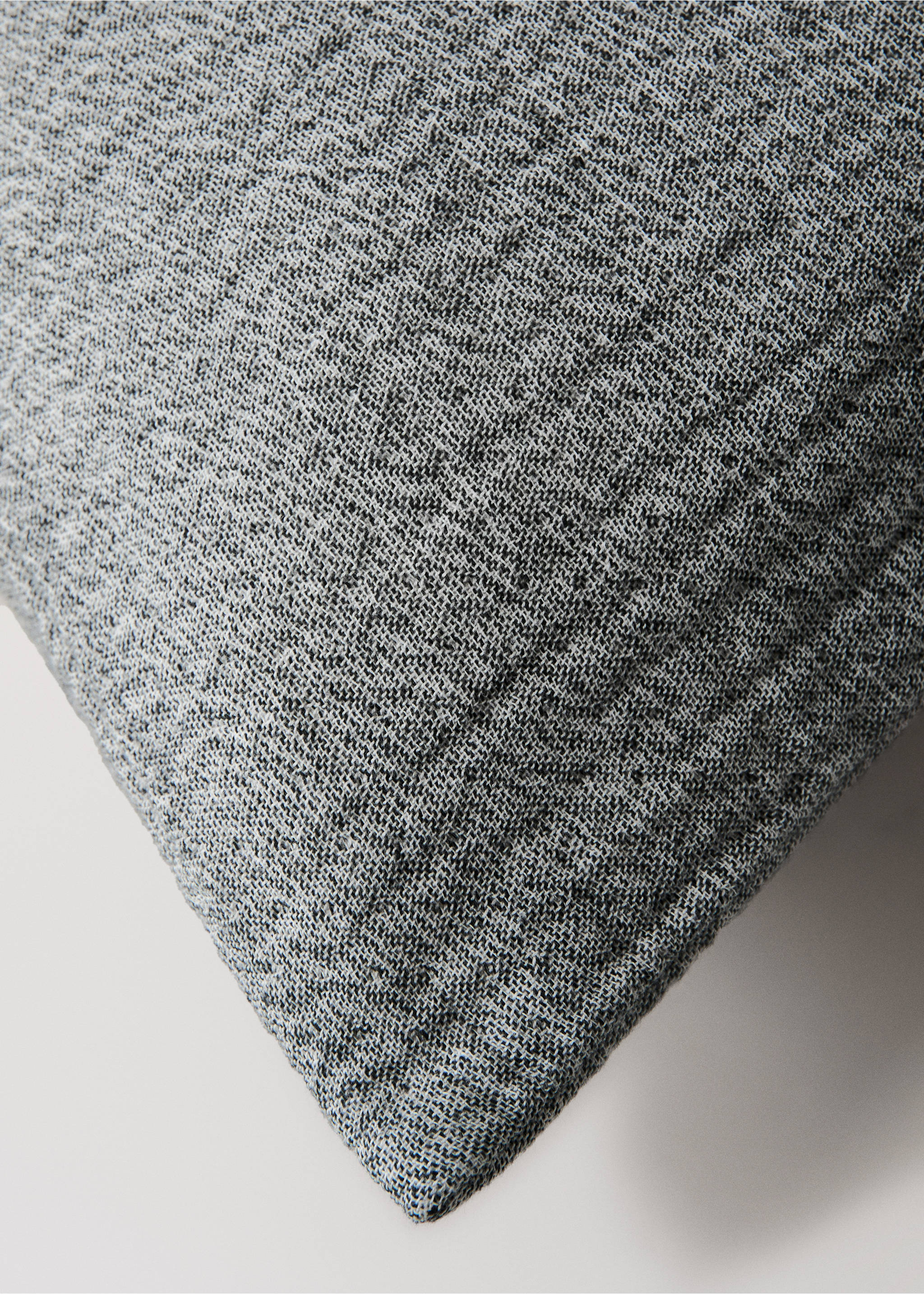 Soft melange cotton cushion cover 50x50 cm - Details of the article 1, Dark Heather Grey. Ref: 27063294-00.