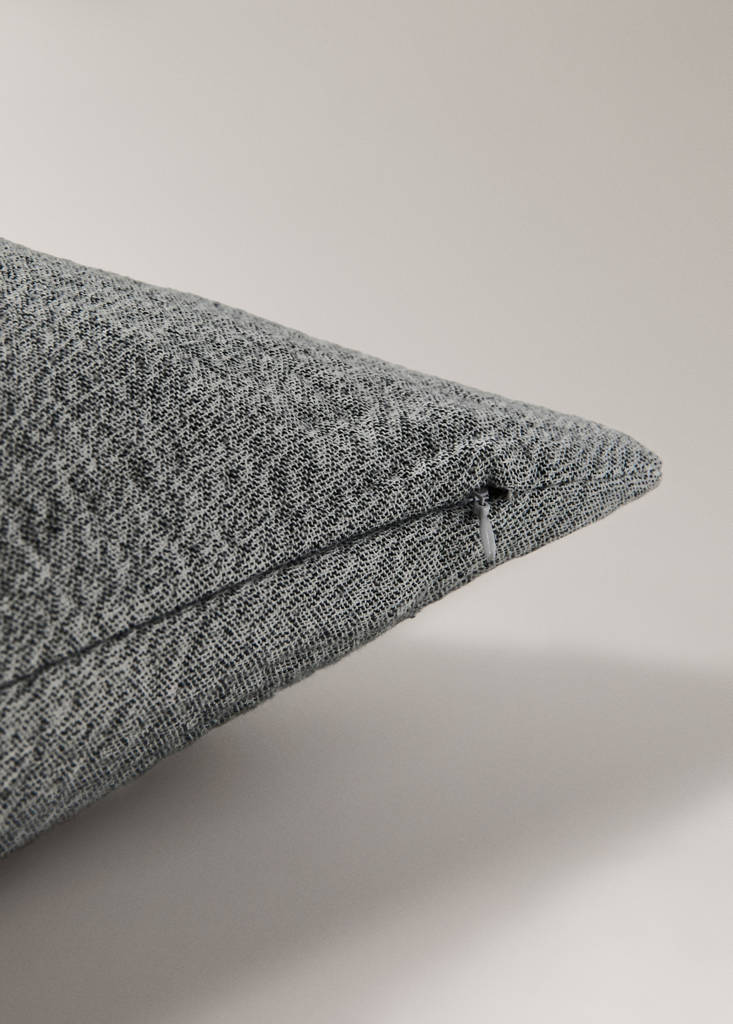 Soft melange cotton cushion cover 50x50 cm — Dark Heather Grey