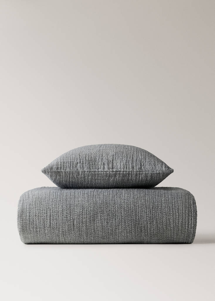Soft melange cotton cushion cover 50x50 cm — Dark Heather Grey