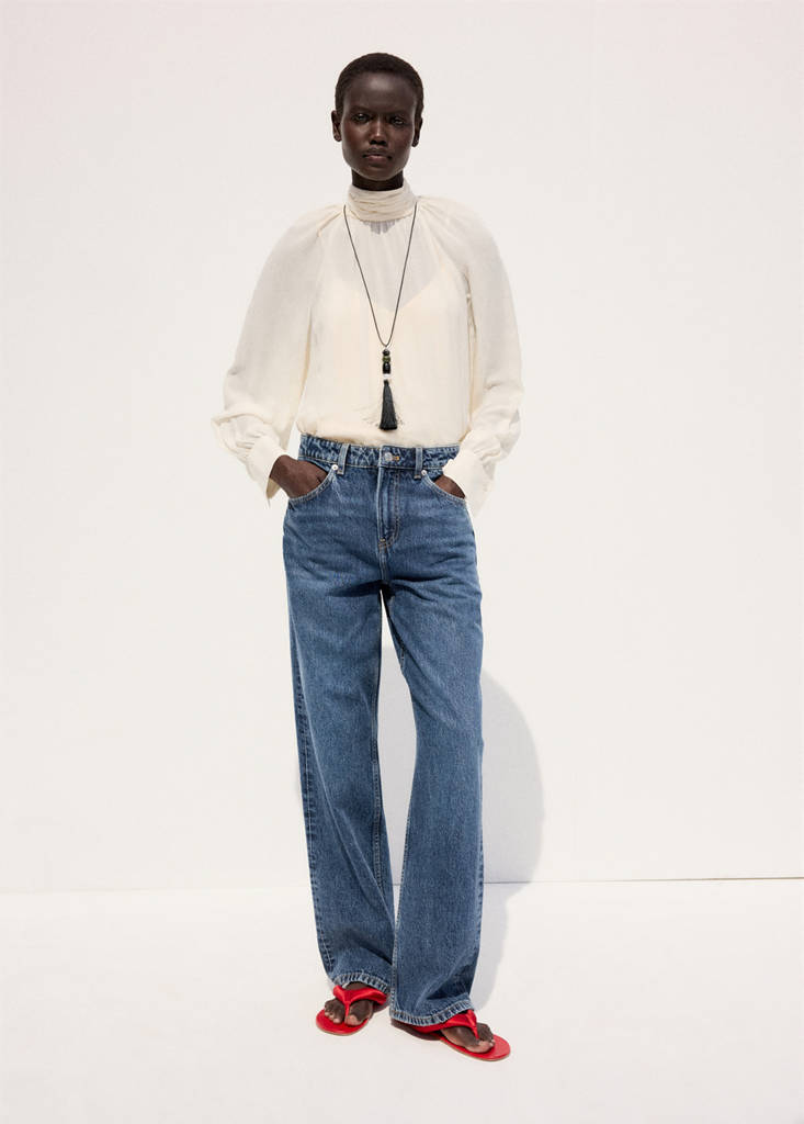 Straight low-waist jeans — Dark Blue