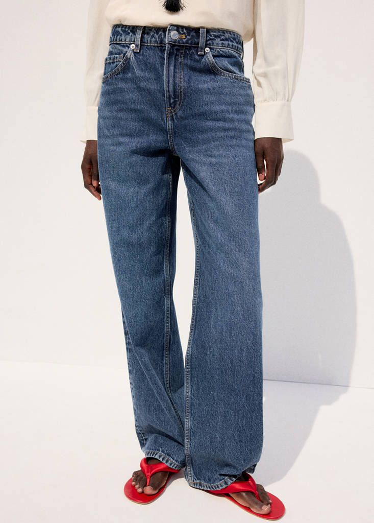 Straight low-waist jeans — Dark Blue