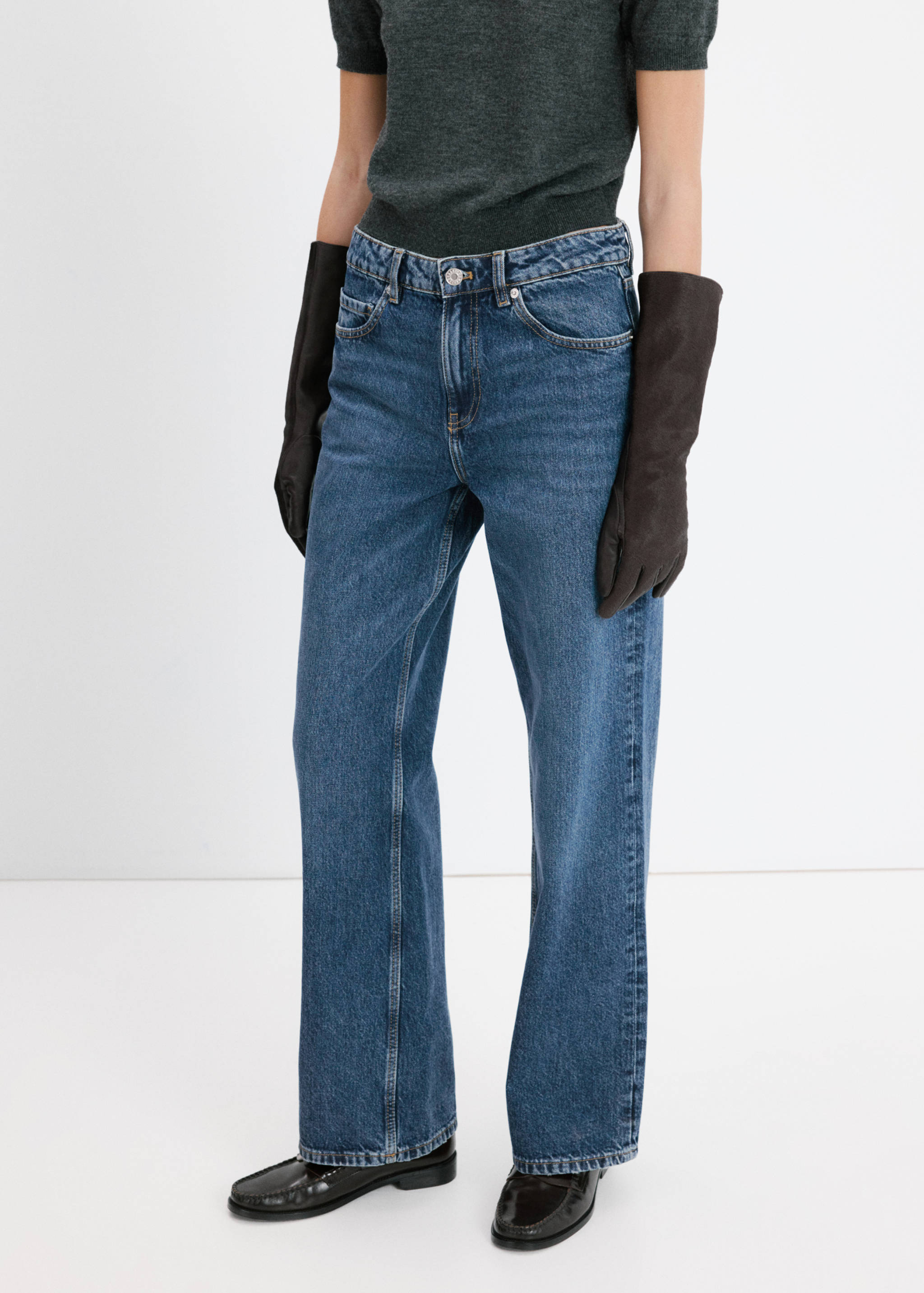 Straight low-waist jeans - Medium plane