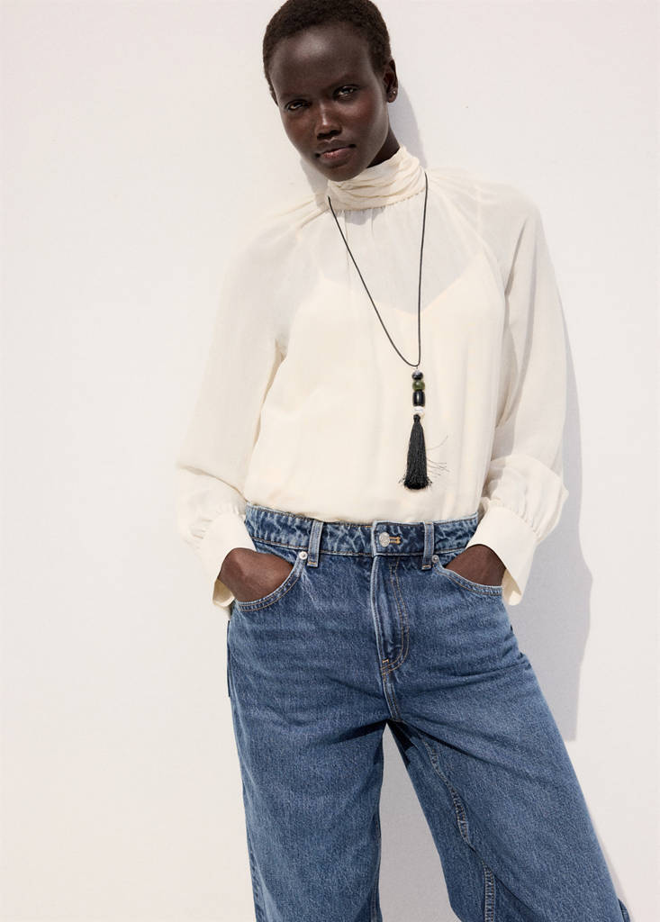 Straight low-waist jeans — Dark Blue