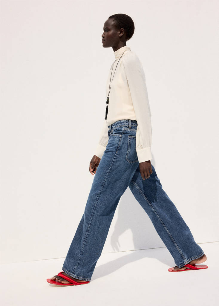 Straight low-waist jeans — Dark Blue