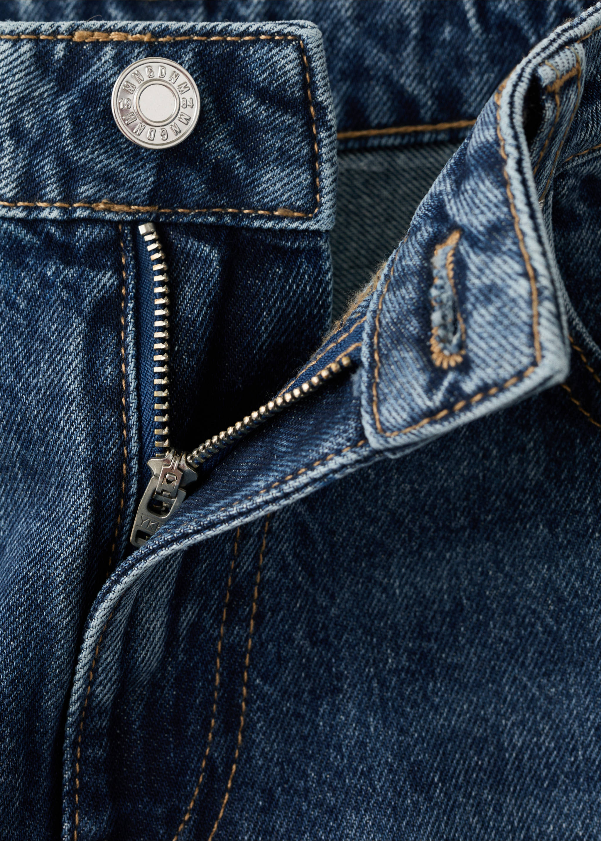 Straight low-waist jeans - Details of the article 8, Dark Blue. Ref: 27063295-00.