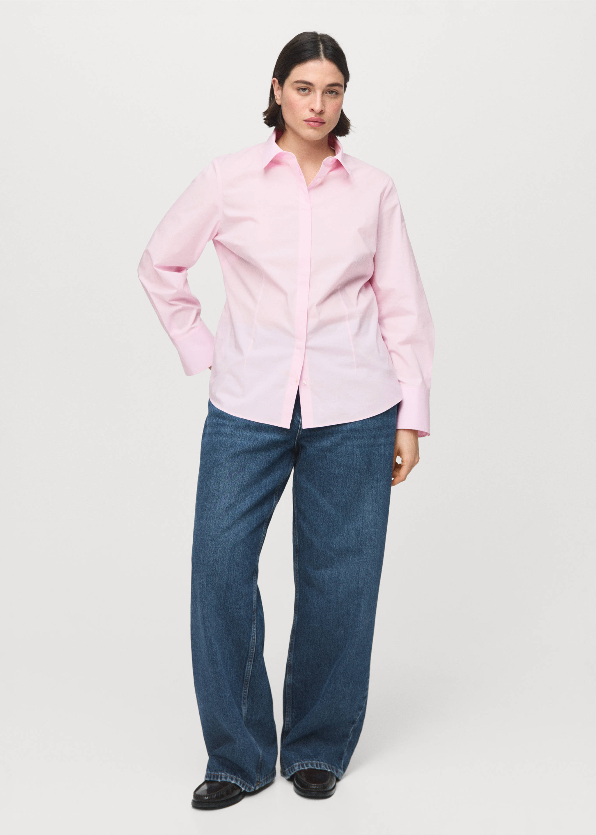 Straight low-waist jeans - Details of the article 3, Dark Blue. Ref: 27063295-00.