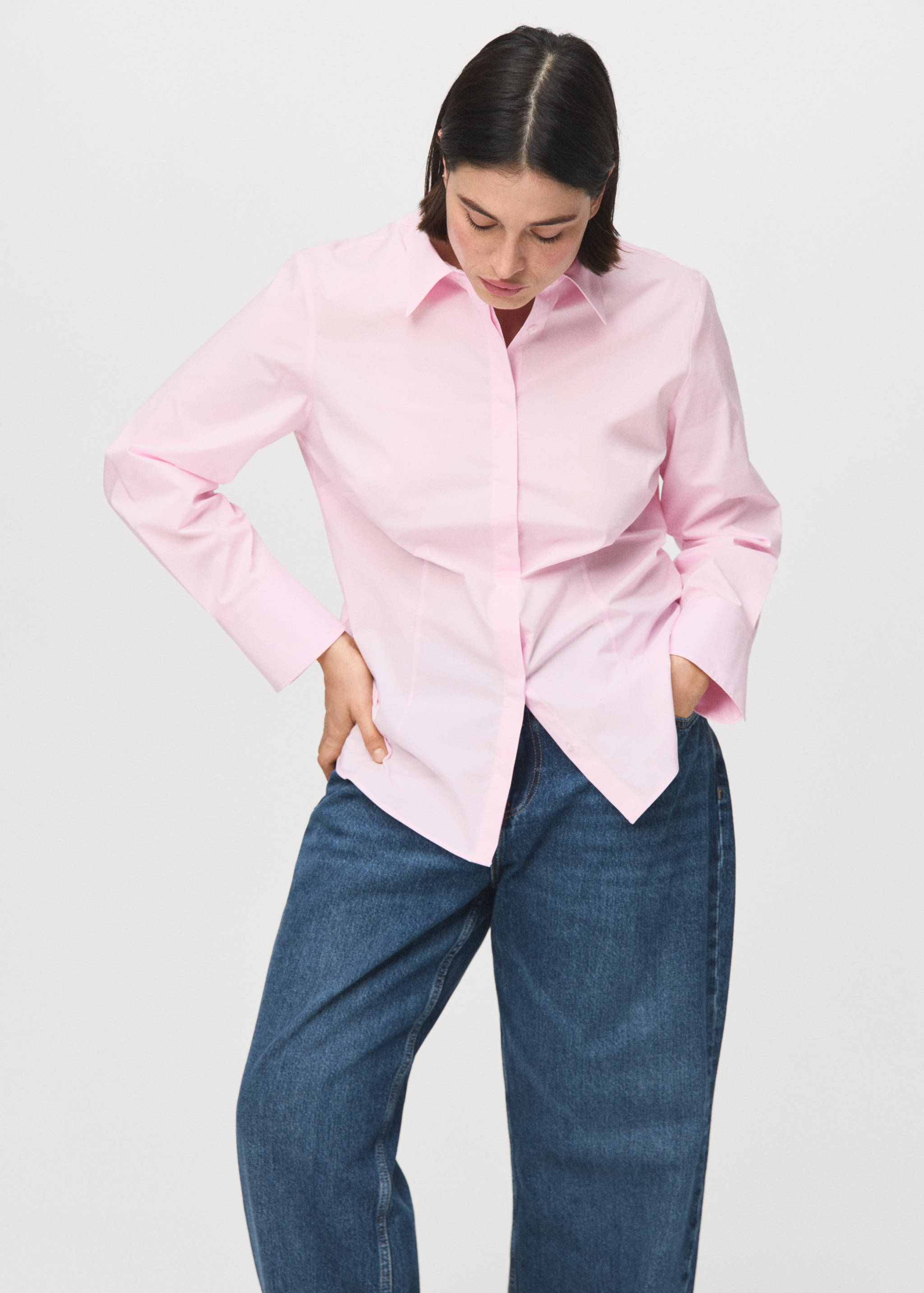 Straight low-waist jeans - Details of the article 5