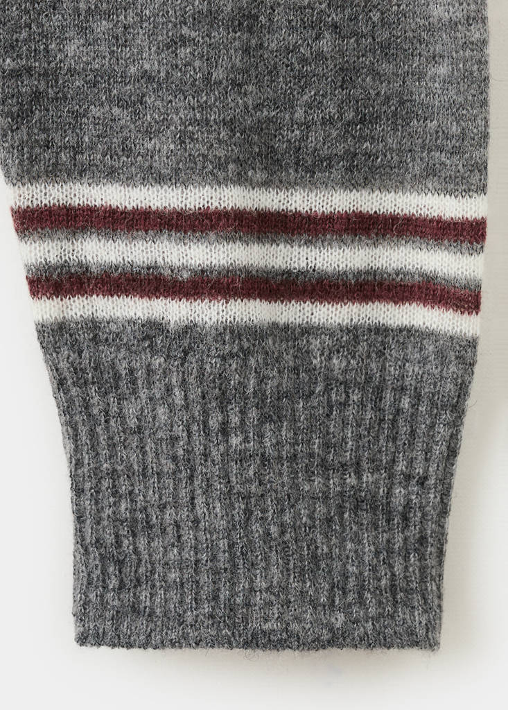 Knit striped sweater — Medium Heather Grey