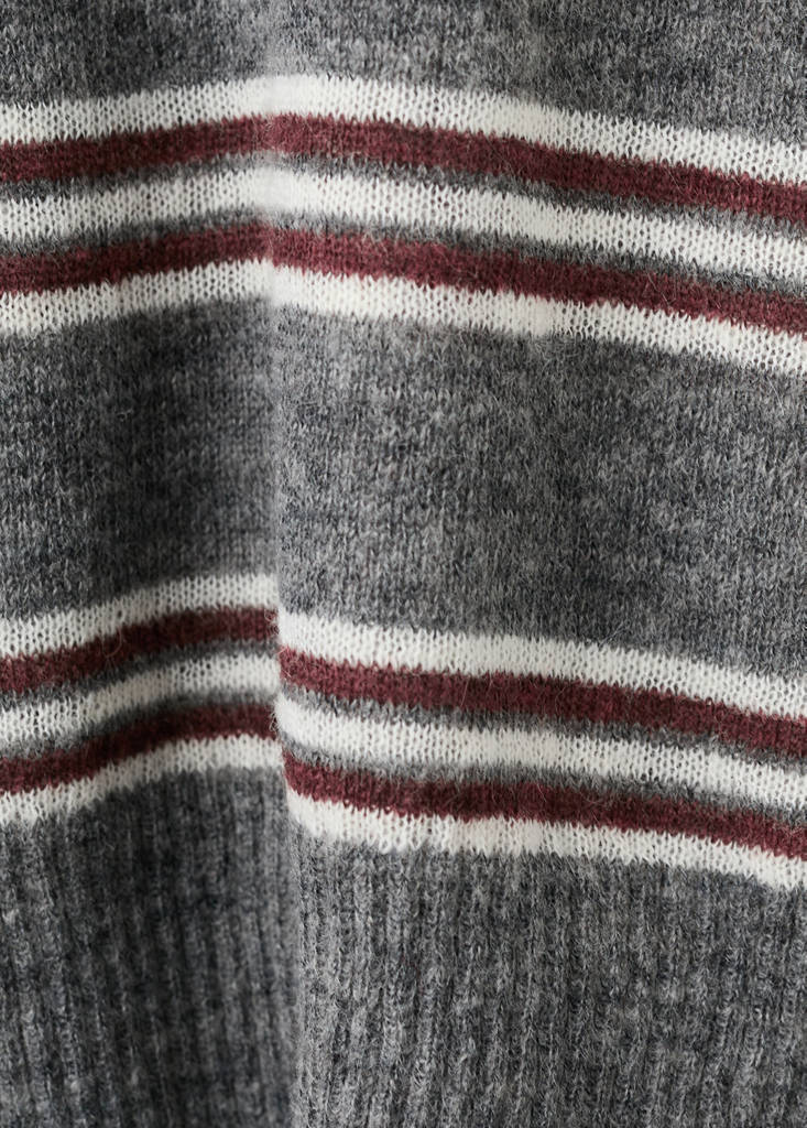 Knit striped sweater — Medium Heather Grey