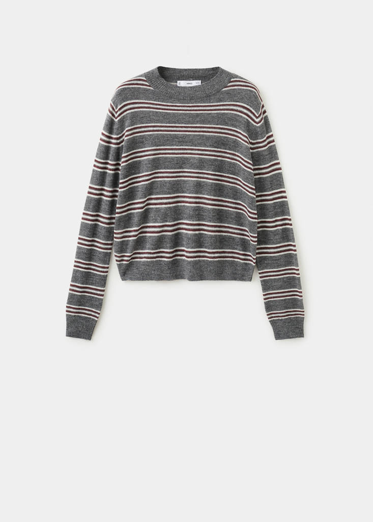Knit striped sweater — Medium Heather Grey