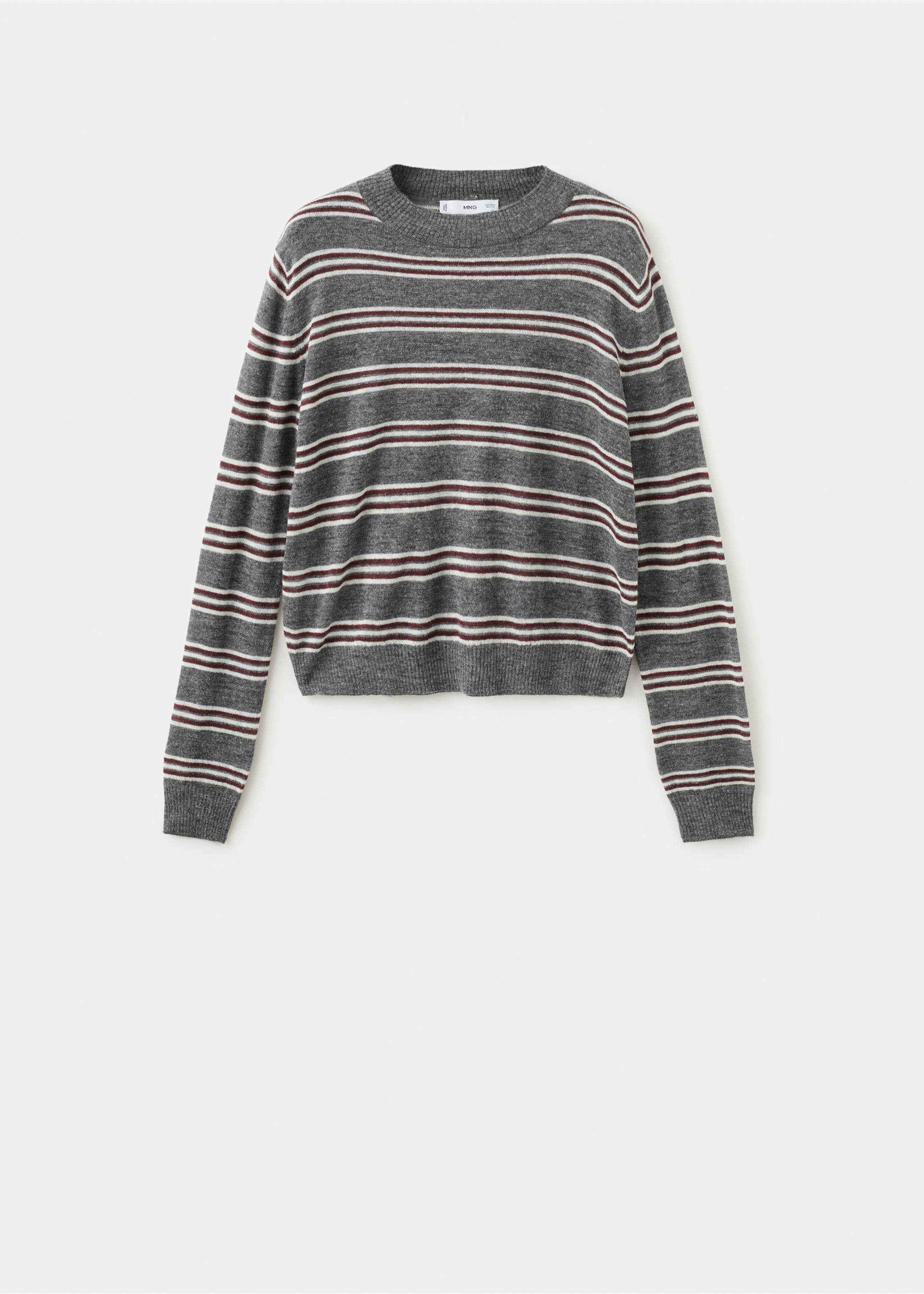 Knit striped sweater - Article without model, Medium Heather Grey. Ref: 27063297-00.