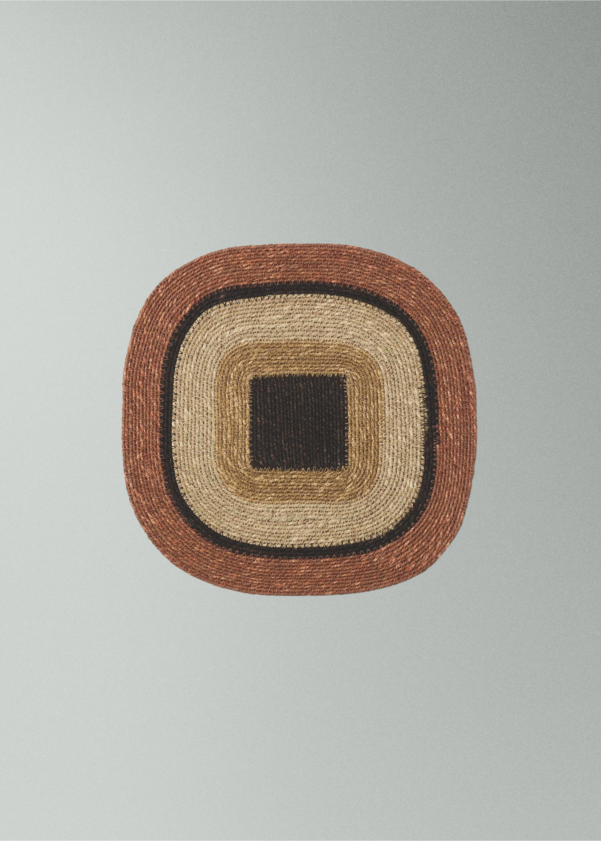 Oval seagrass placemat - Medium plane, Burnt Orange. Ref: 27063299-00.