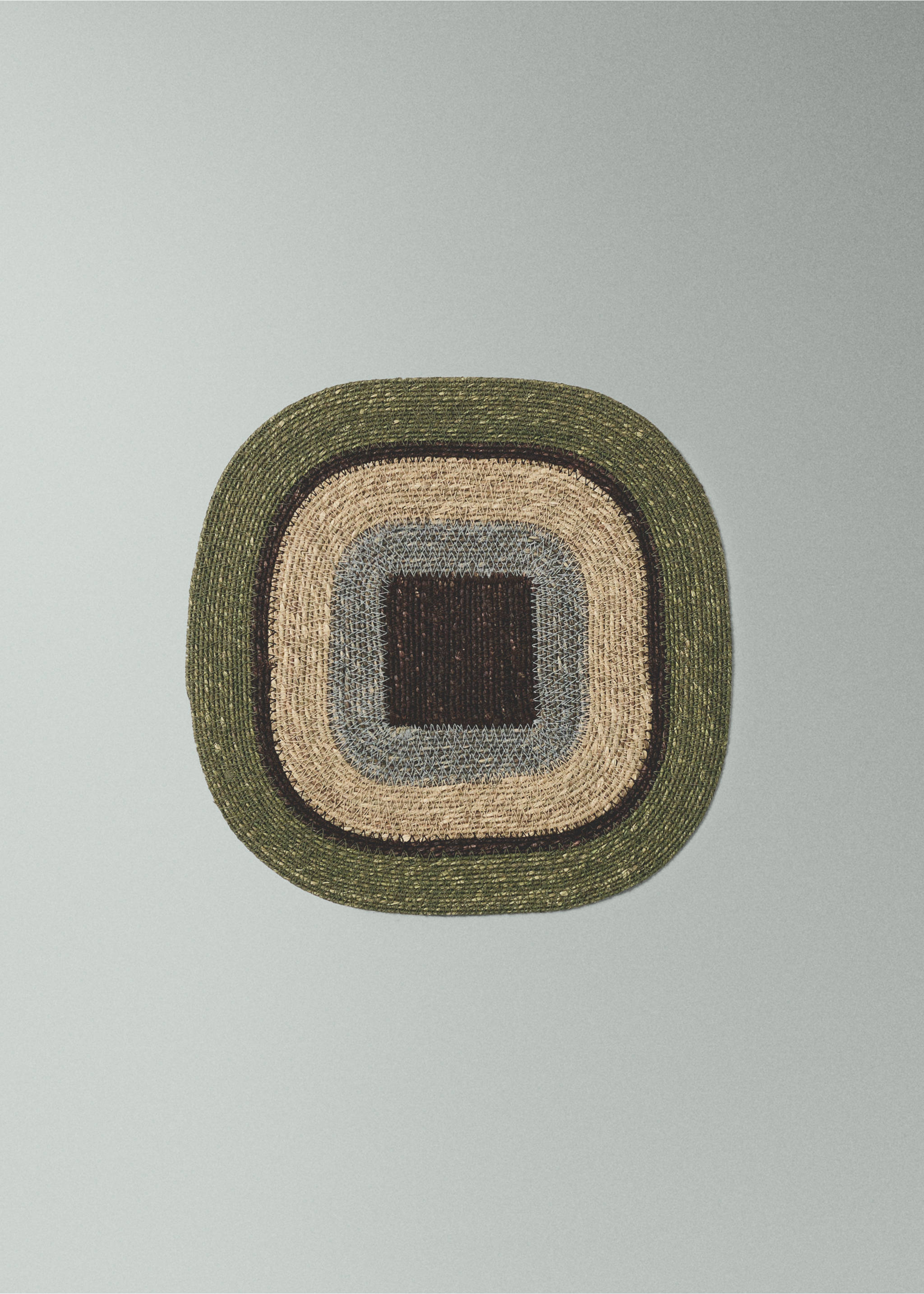 Oval seagrass placemat - Medium plane, Green. Ref: 27063299-00.