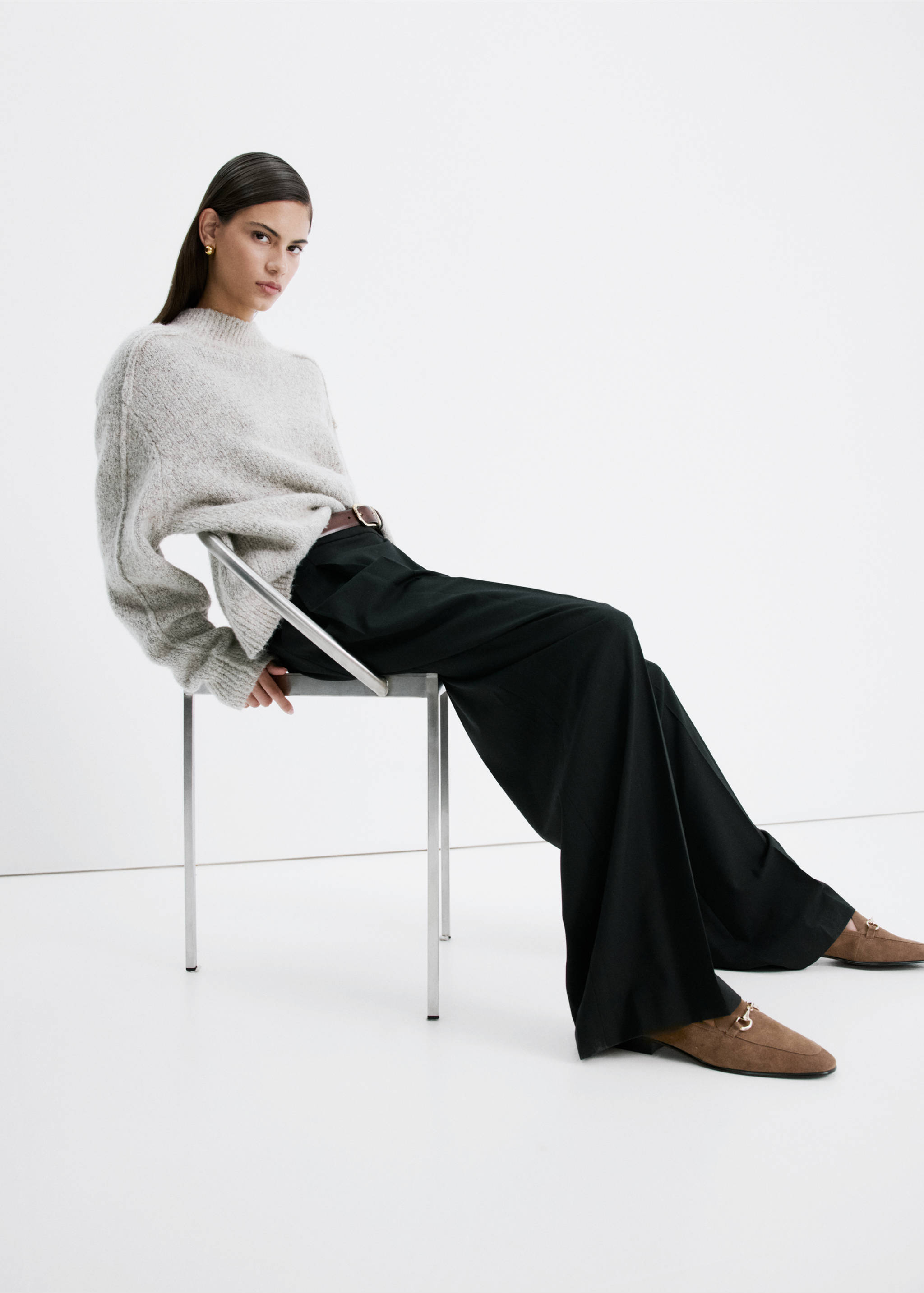 أحذية موكاسين جلد بإبزيم - رؤية عامة, رملي. Ref: 27063300-00.