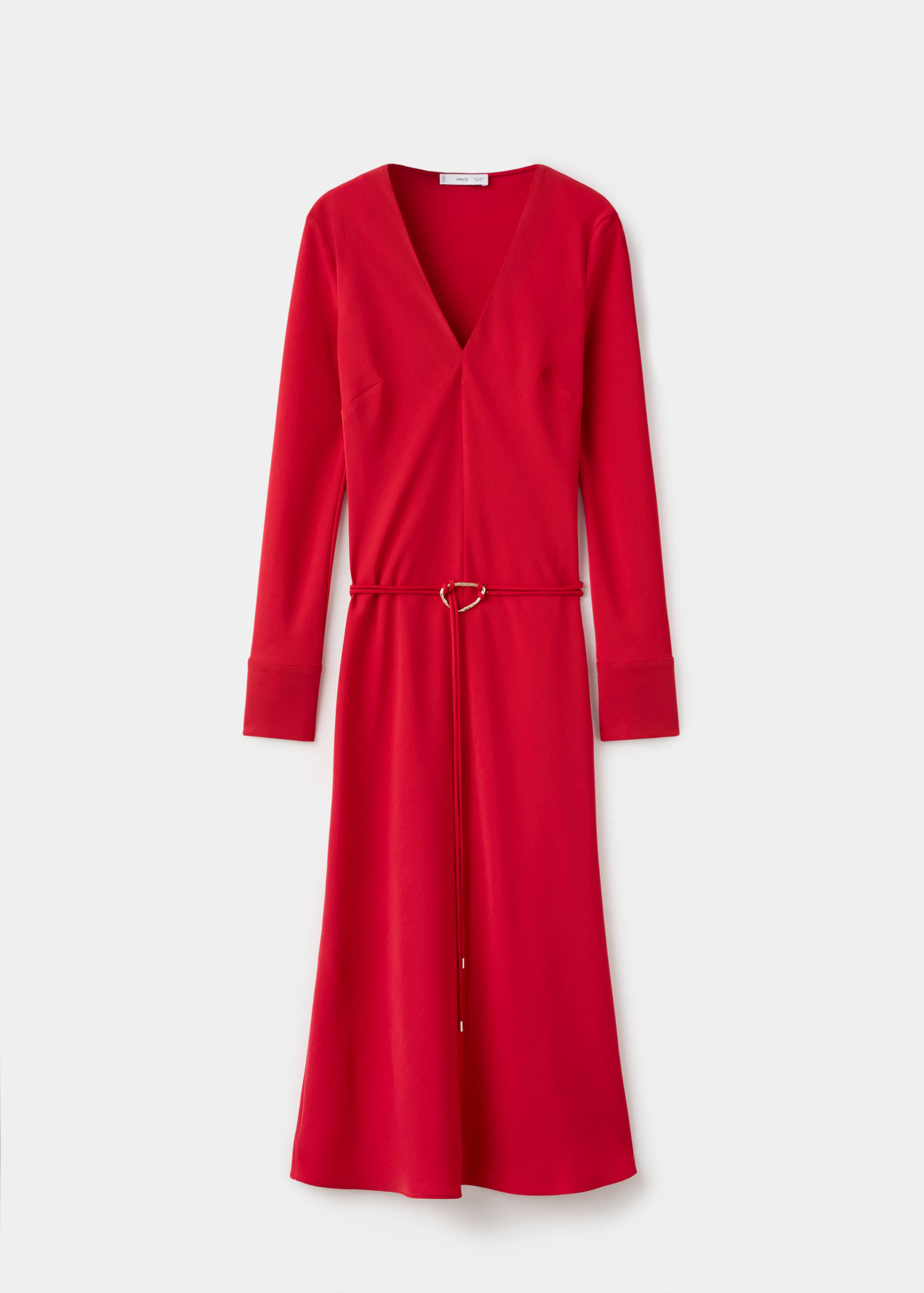 Jurk met riem en V-hals - Artikel zonder model