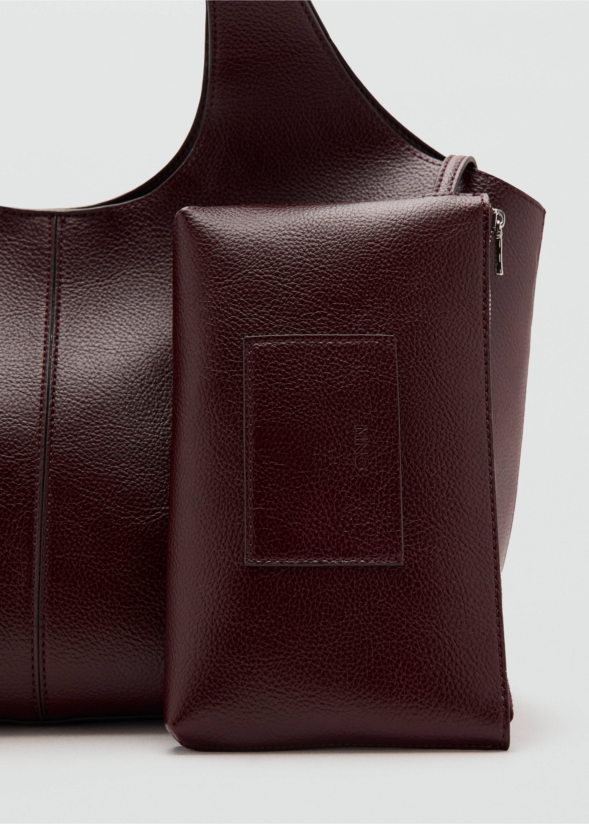 Large shopper bag - Details of the article 1, Burgundy. Ref: 27063304-00.
