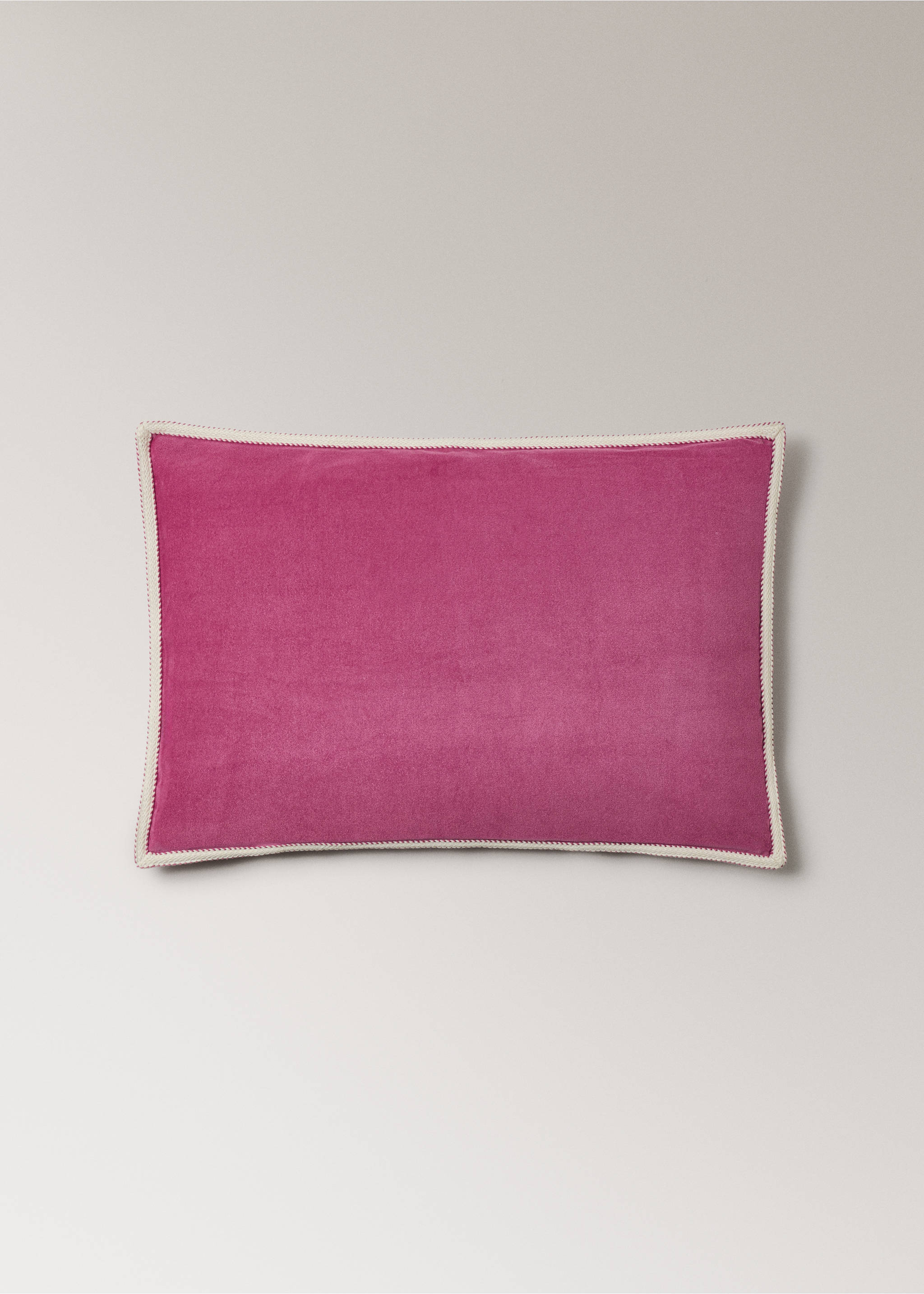 Funda cojín terciopelo detalle cinta 40x60 cm - Artículo sin modelo, Rosa. Ref: 27063306-00.