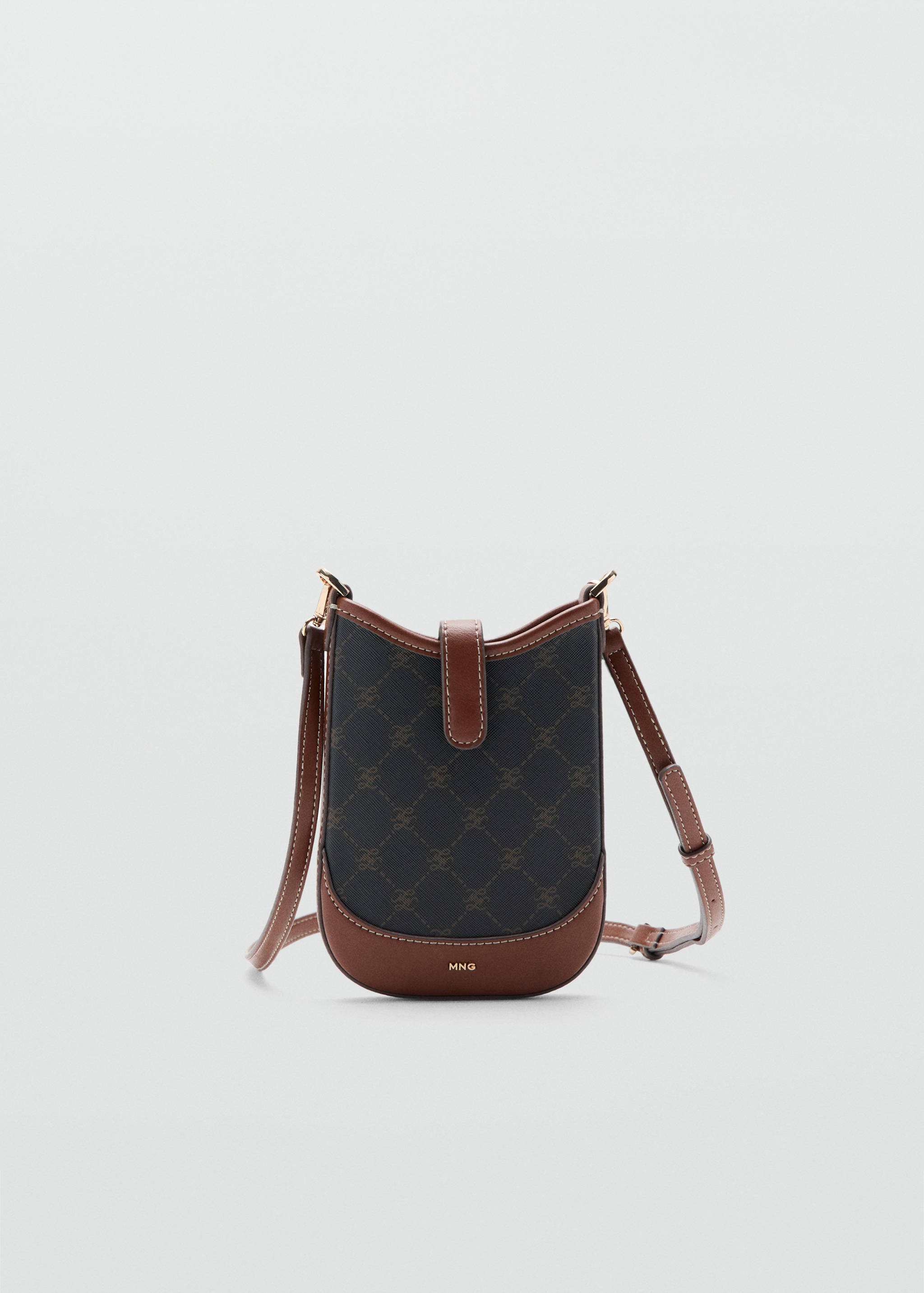 Jacquard crossbody mobile phone case with logo - Article without model