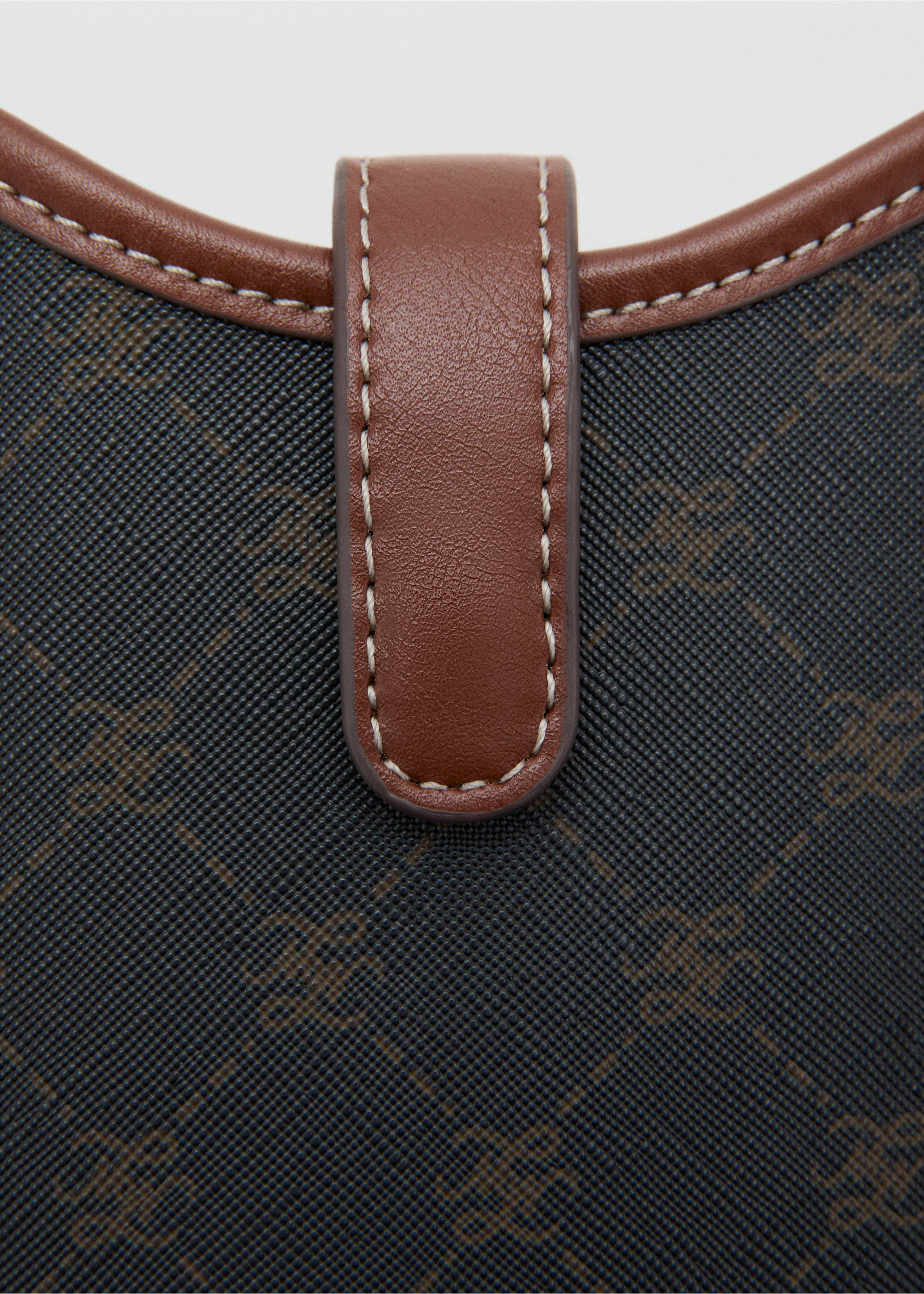 Jacquard crossbody mobile phone case with logo - Details of the article 1, Brown. Ref: 27063307-00.