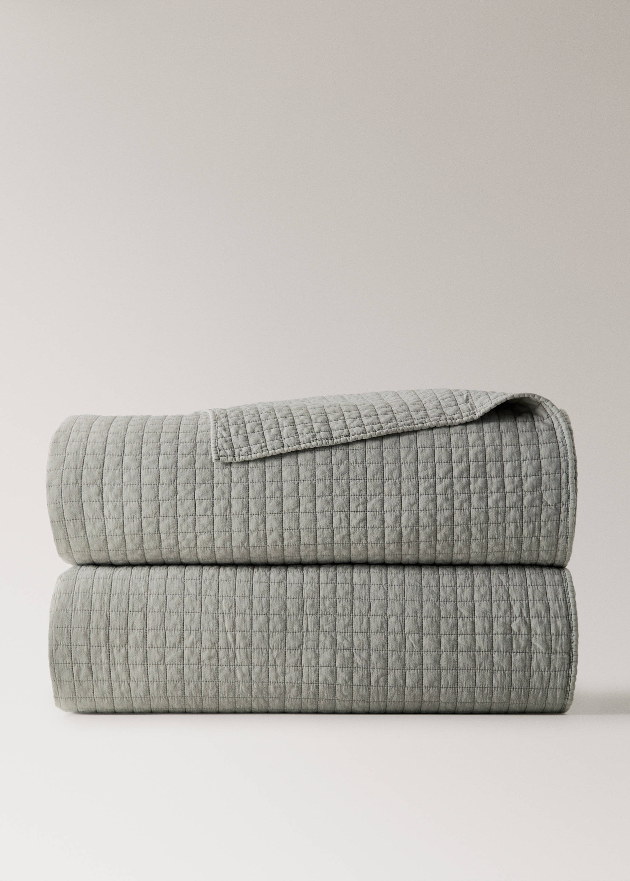 Karierte Baumwoll-Steppdecke, stückgefärbt, 180/200 Bett - Artikel ohne Model