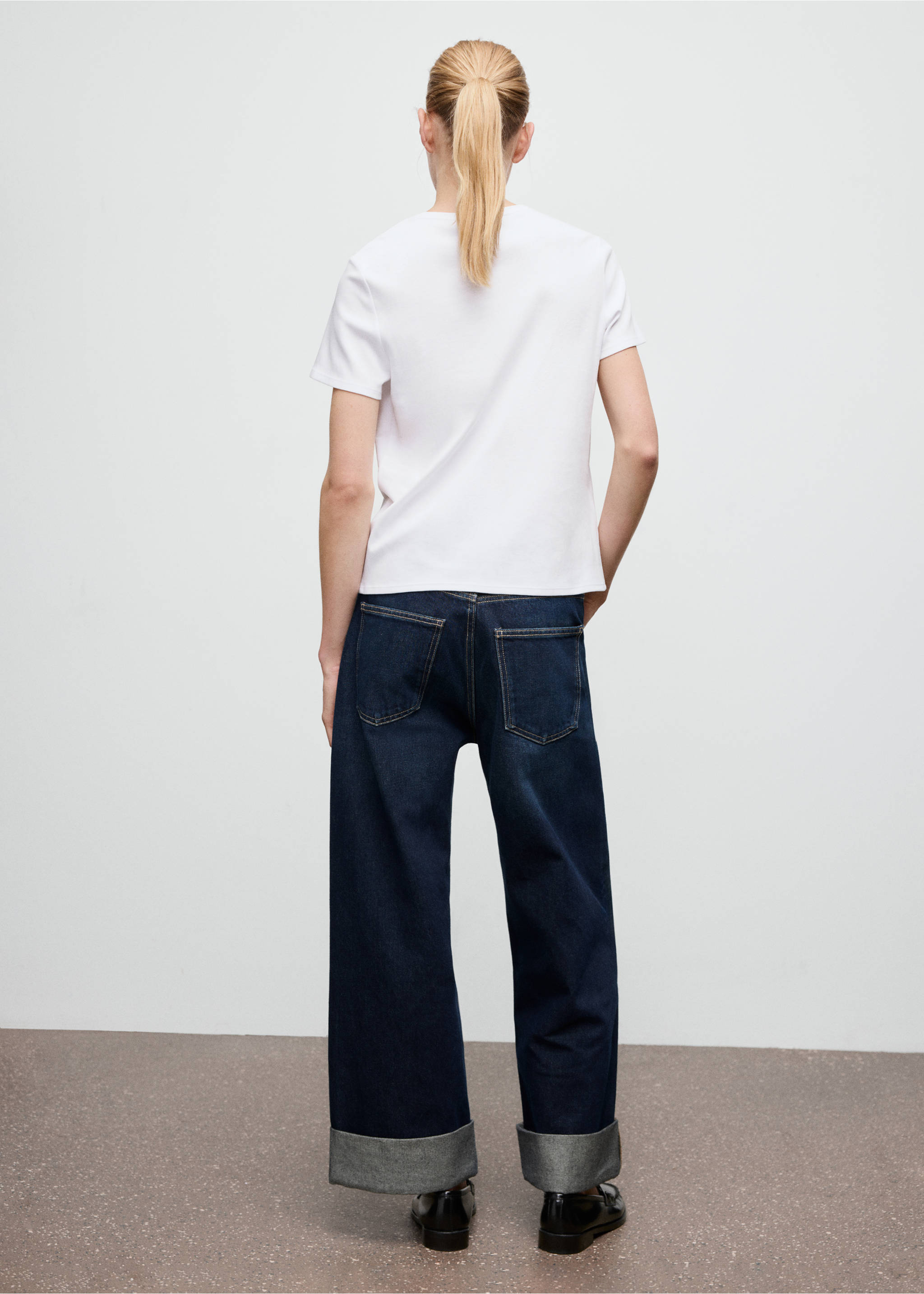 T-shirt coton manches courtes - Verso de l’article, Blanc. Ref: 27063312-00.