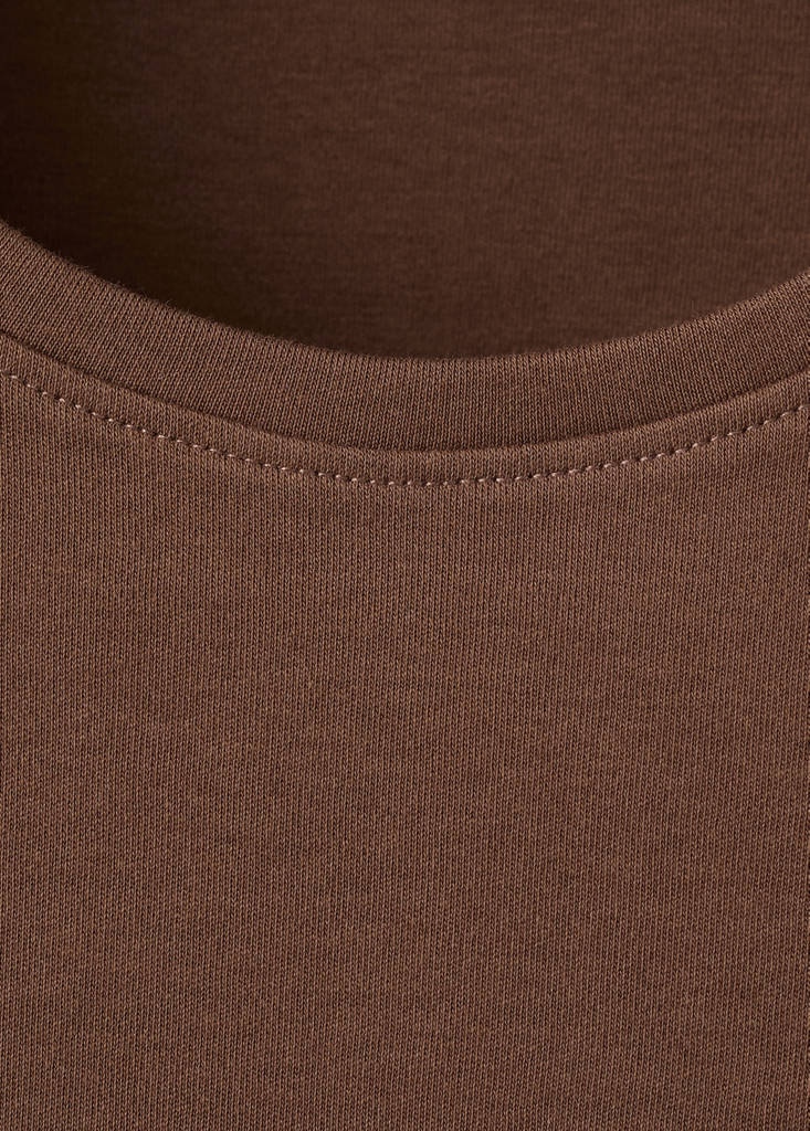 Short-sleeved cotton t-shirt — Brown