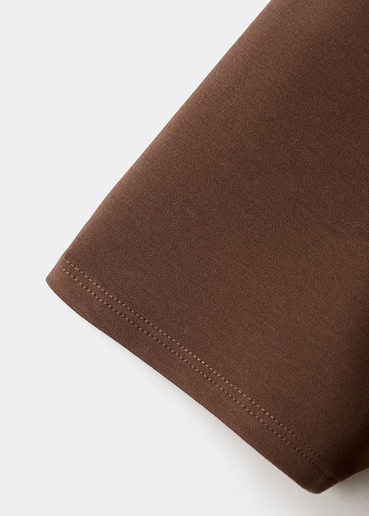 Short-sleeved cotton t-shirt — Brown